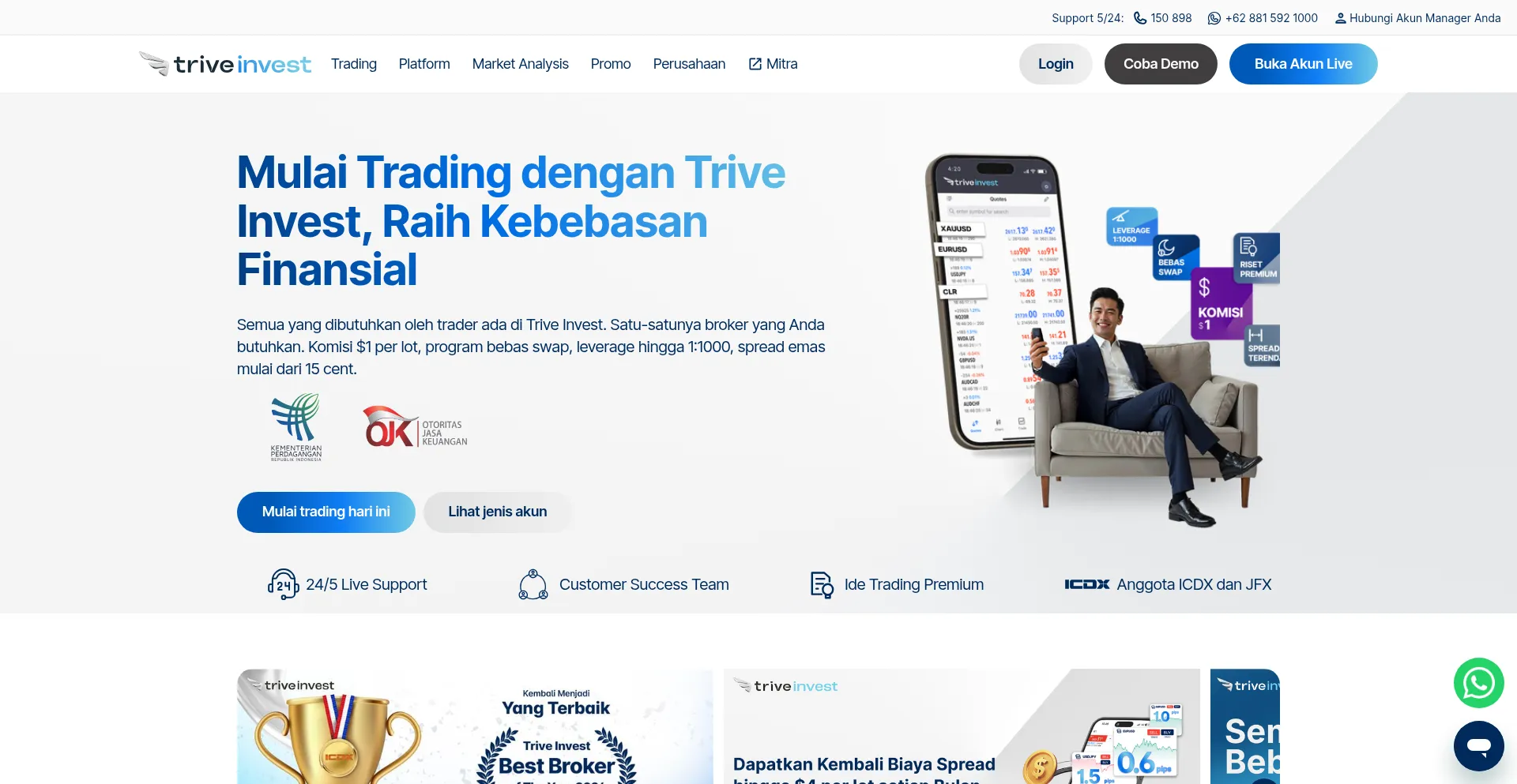 Triveinvest.co.id Screenshot