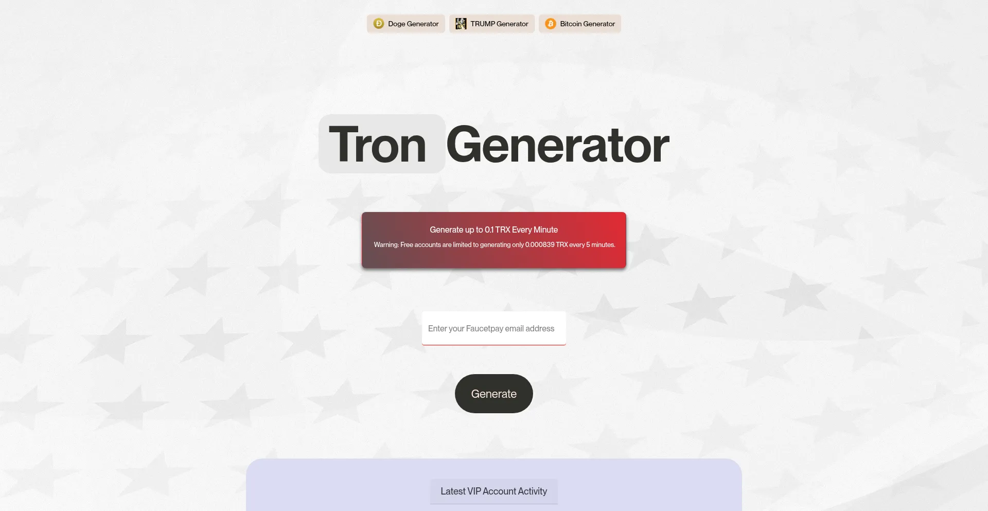 Website screenshot of Tronelo.com