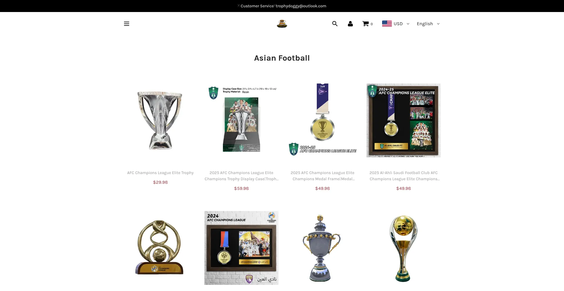 Website screenshot of Trophydog.cc