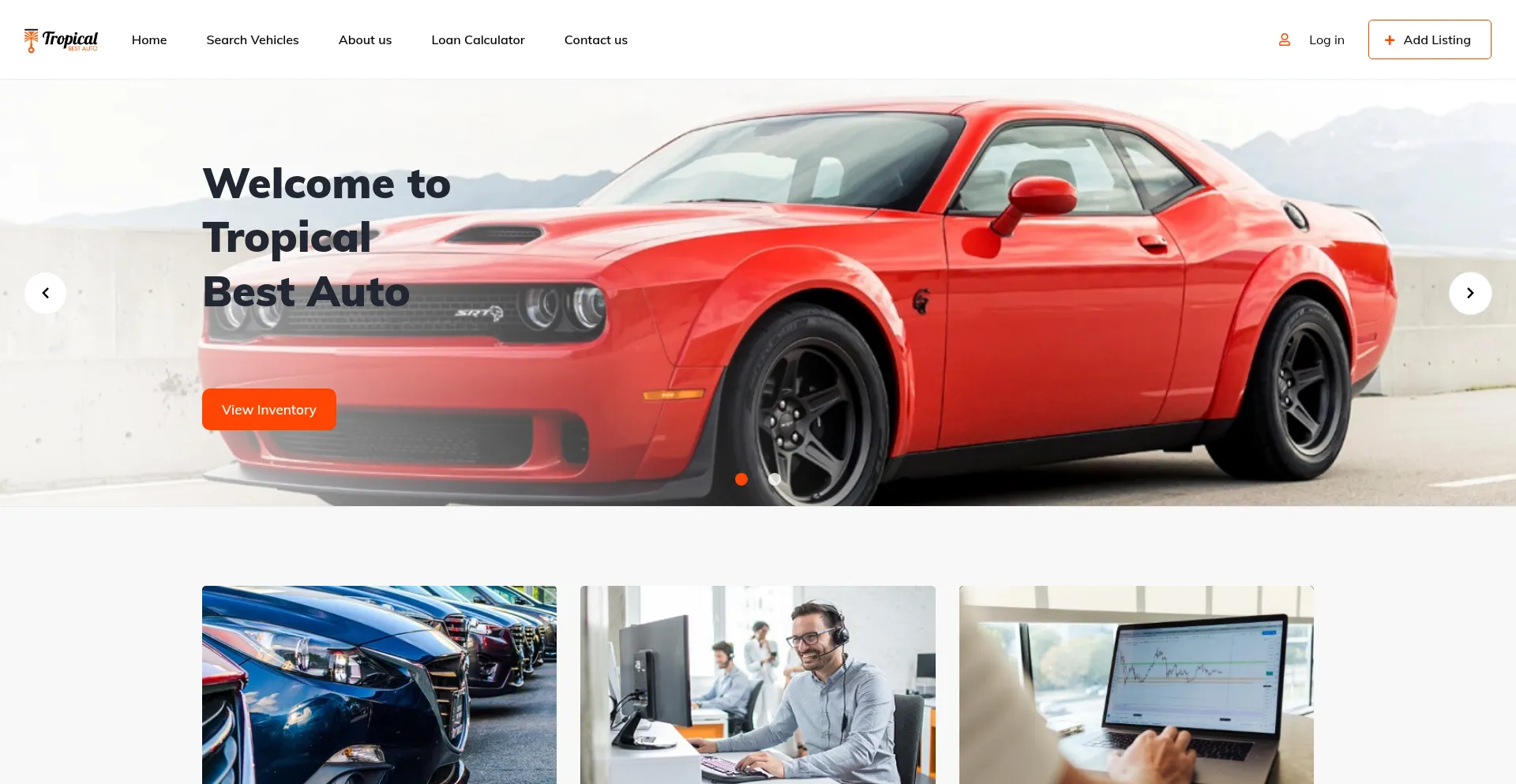 Website screenshot of Tropicalbestauto.com