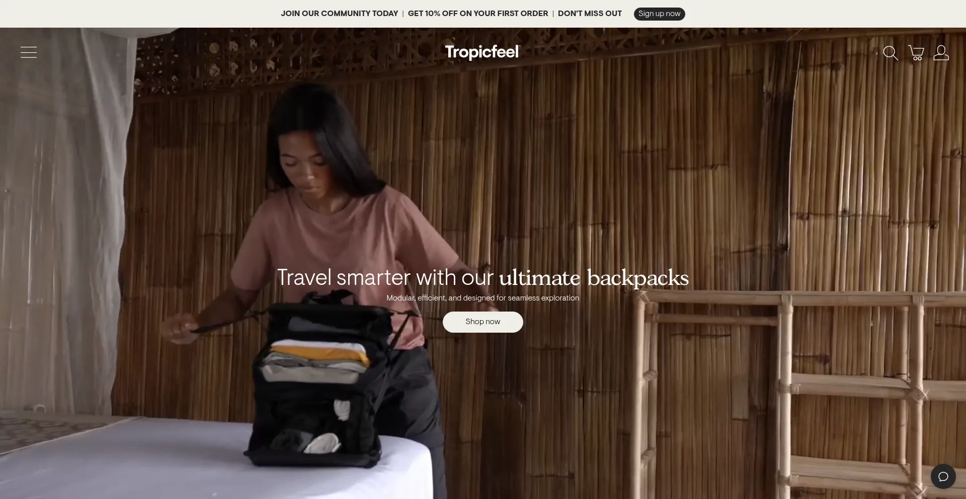 Website screenshot of Tropicfeelnet.com