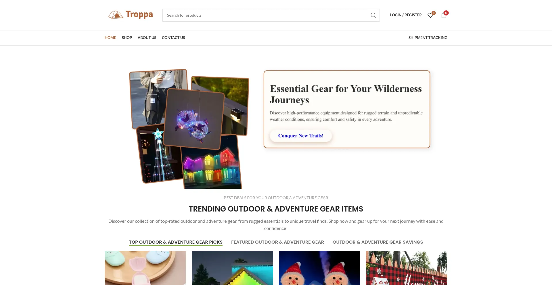 Website screenshot of Troppa.co