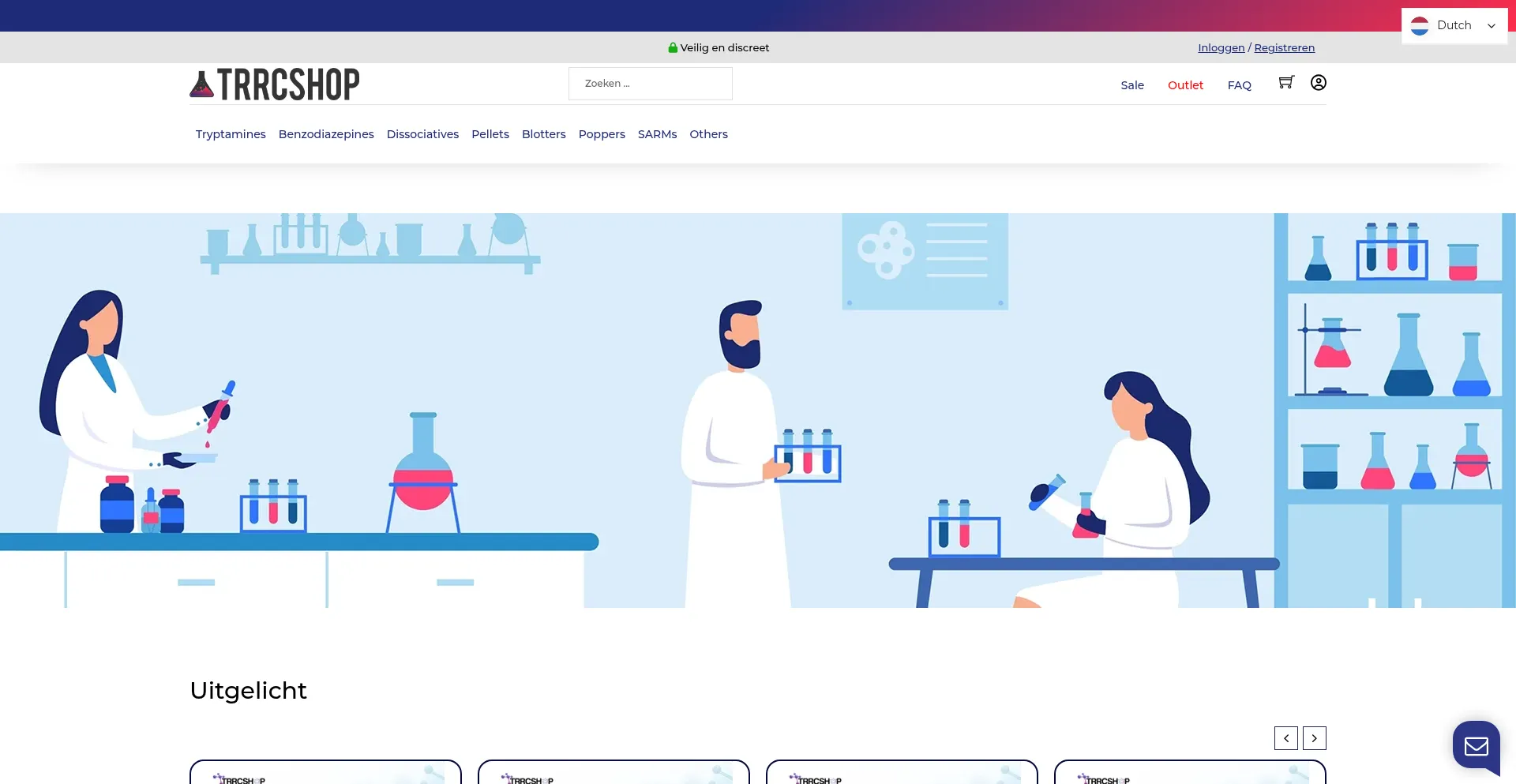 Website screenshot of Trrcshop.com