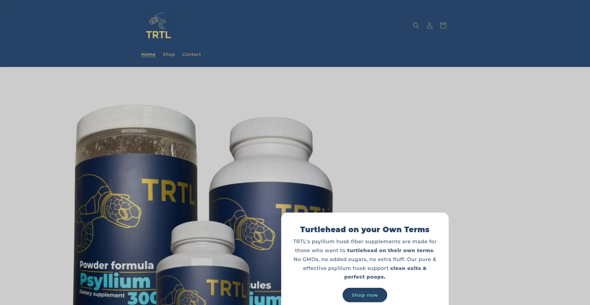 Website screenshot of Trtl.store
