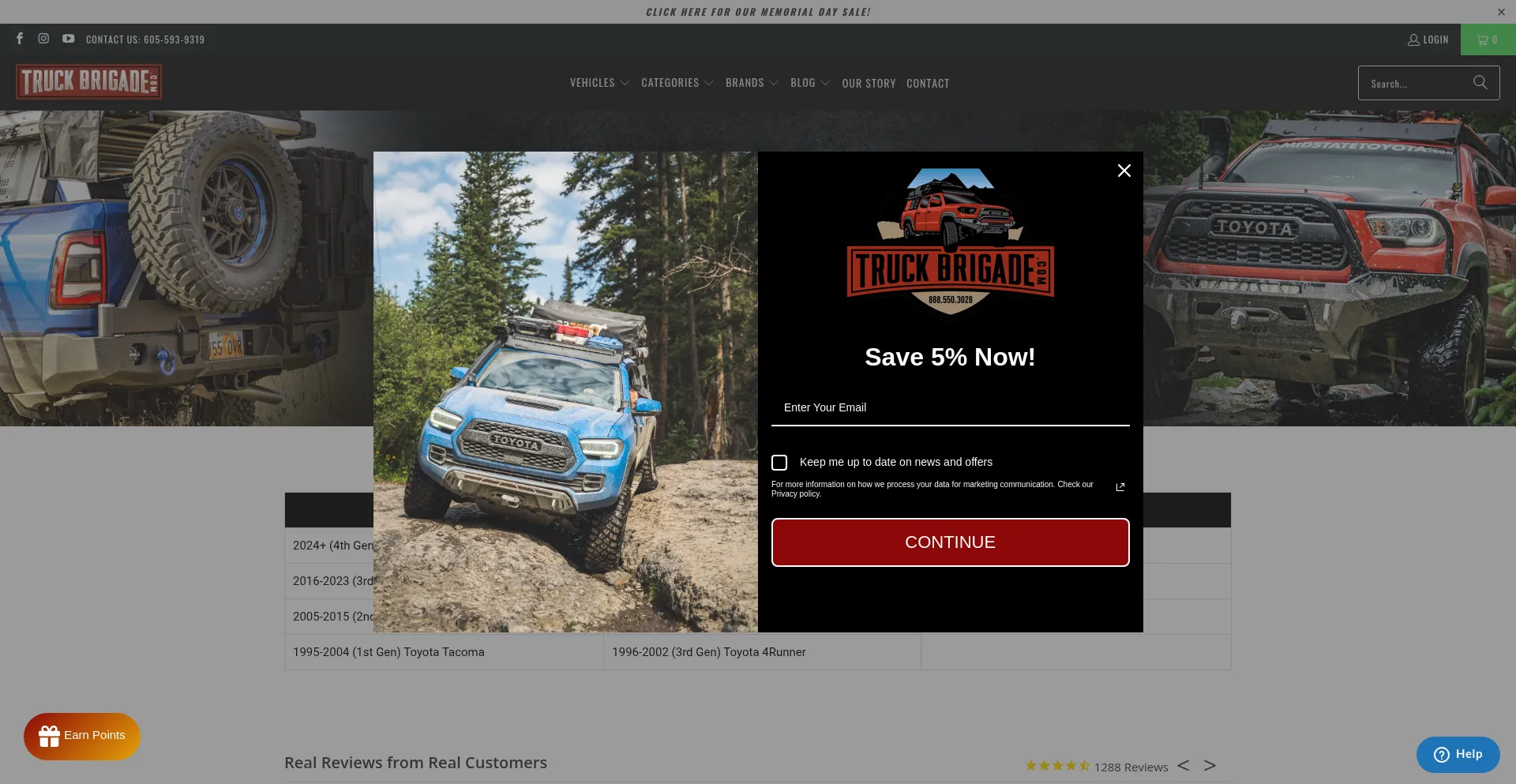 Website screenshot of Truckbrigade.com
