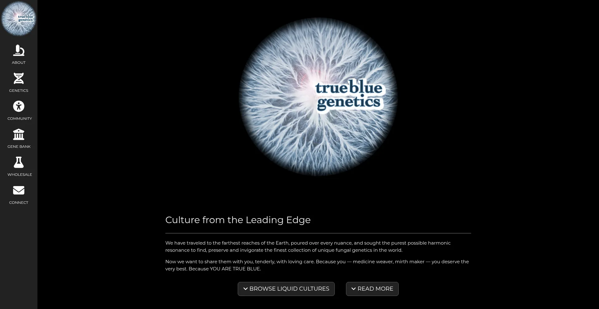 Truebluegenetics.org Screenshot