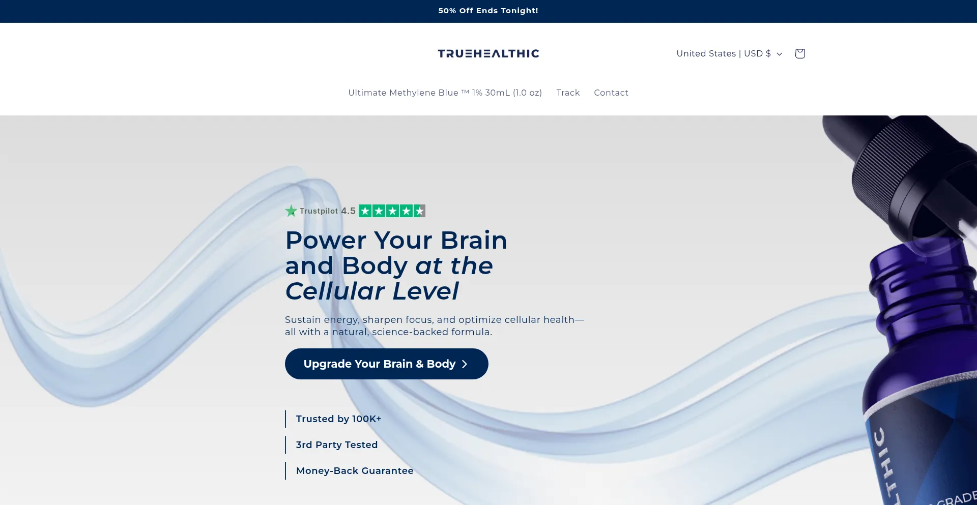 Website screenshot of Truehealthic.com