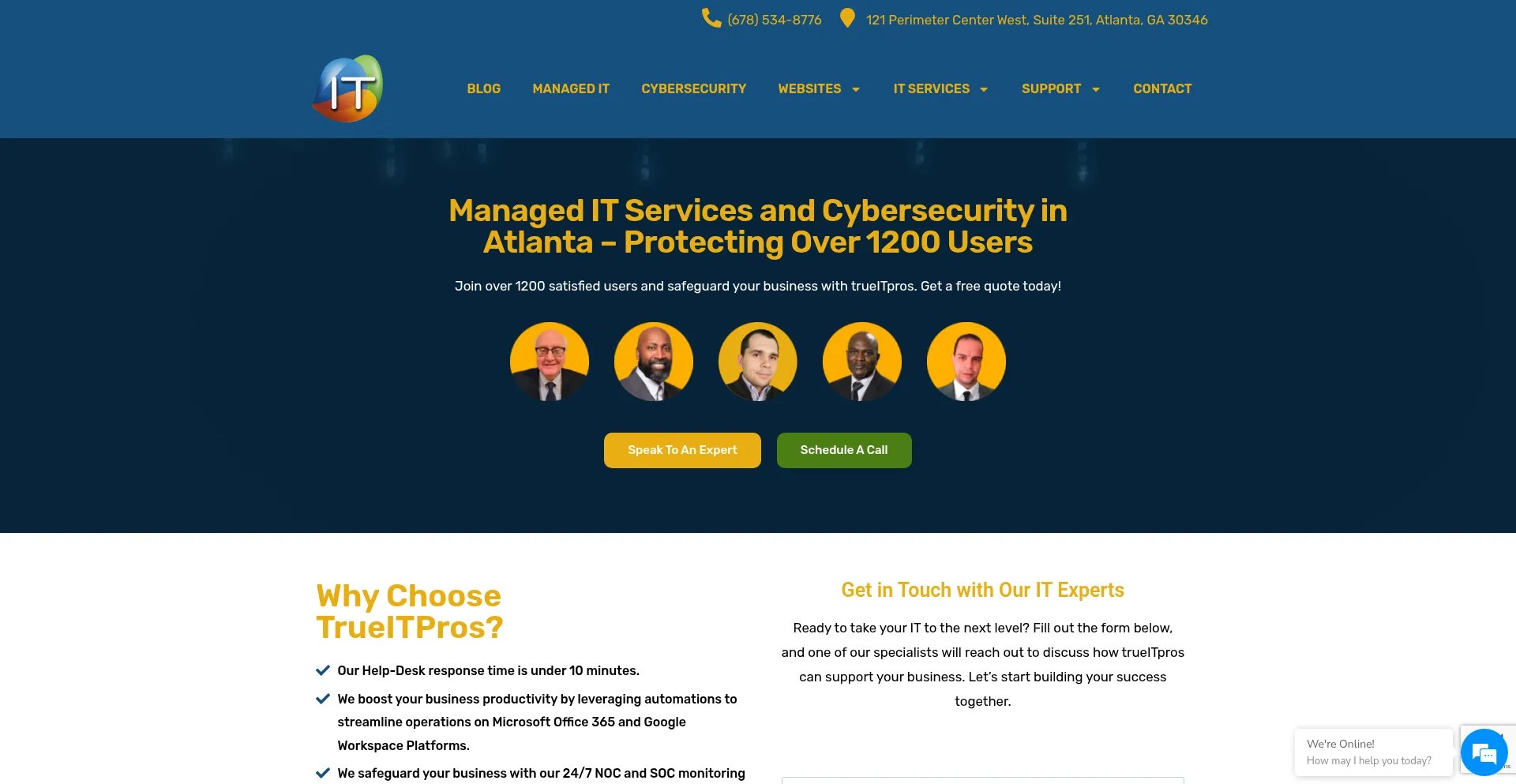 Website screenshot of Trueitpros.com
