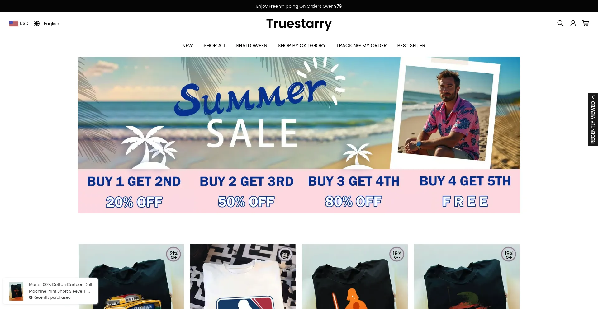 Website screenshot of Truestarry.com