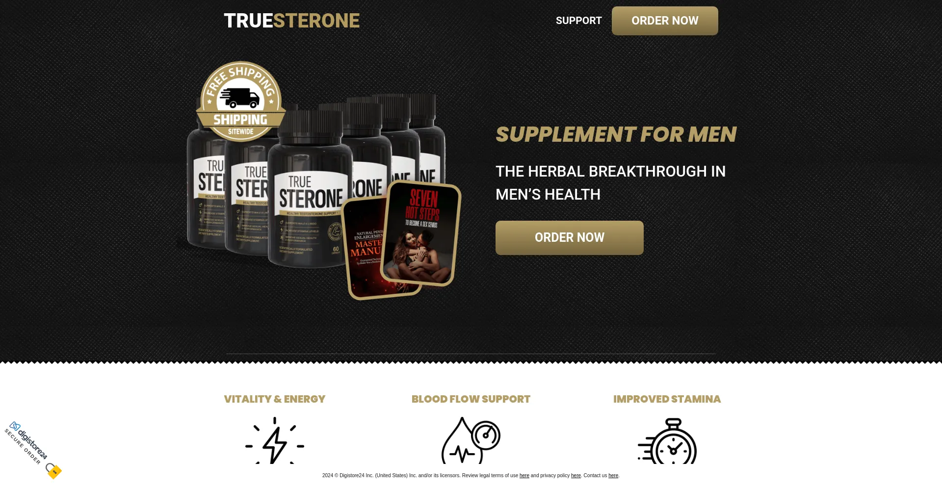 Website screenshot of Truesterone.com