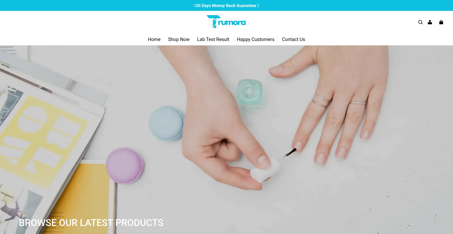 Website screenshot of Trumora.com