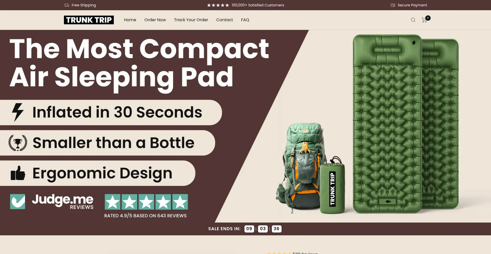 Website screenshot of Trunktrip.com