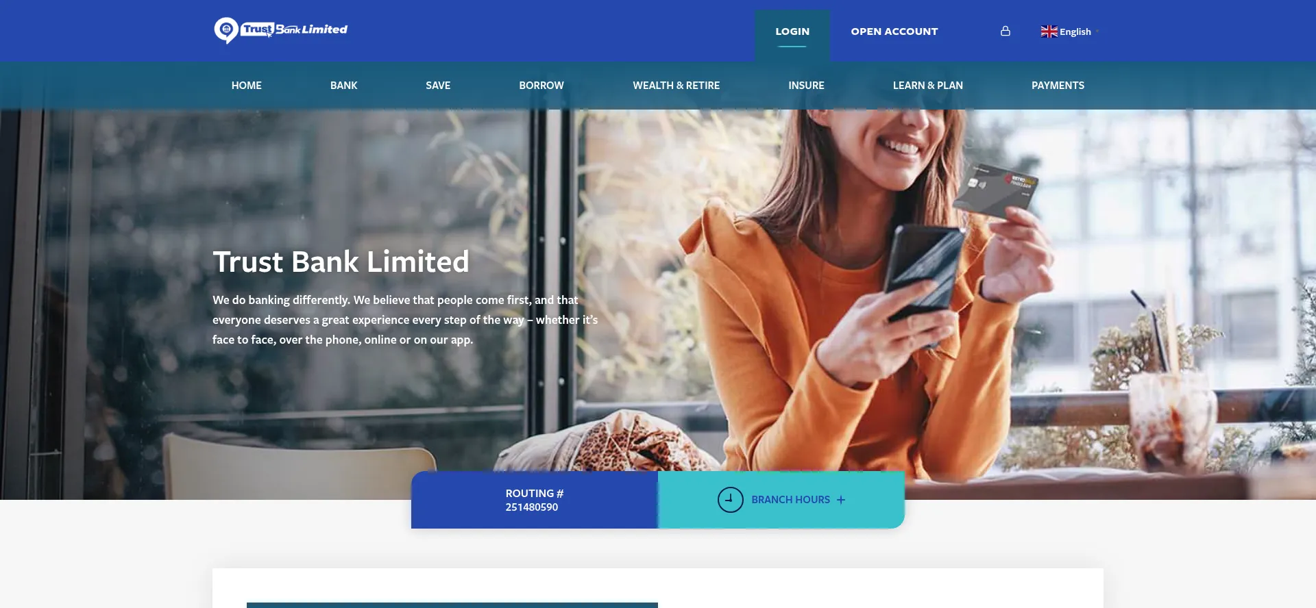 Website screenshot of Trustbklmt.com