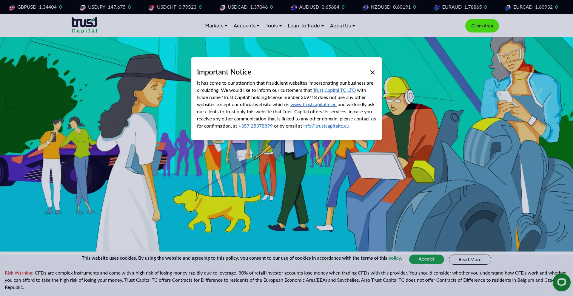Website screenshot of Trustcapitaltc.eu