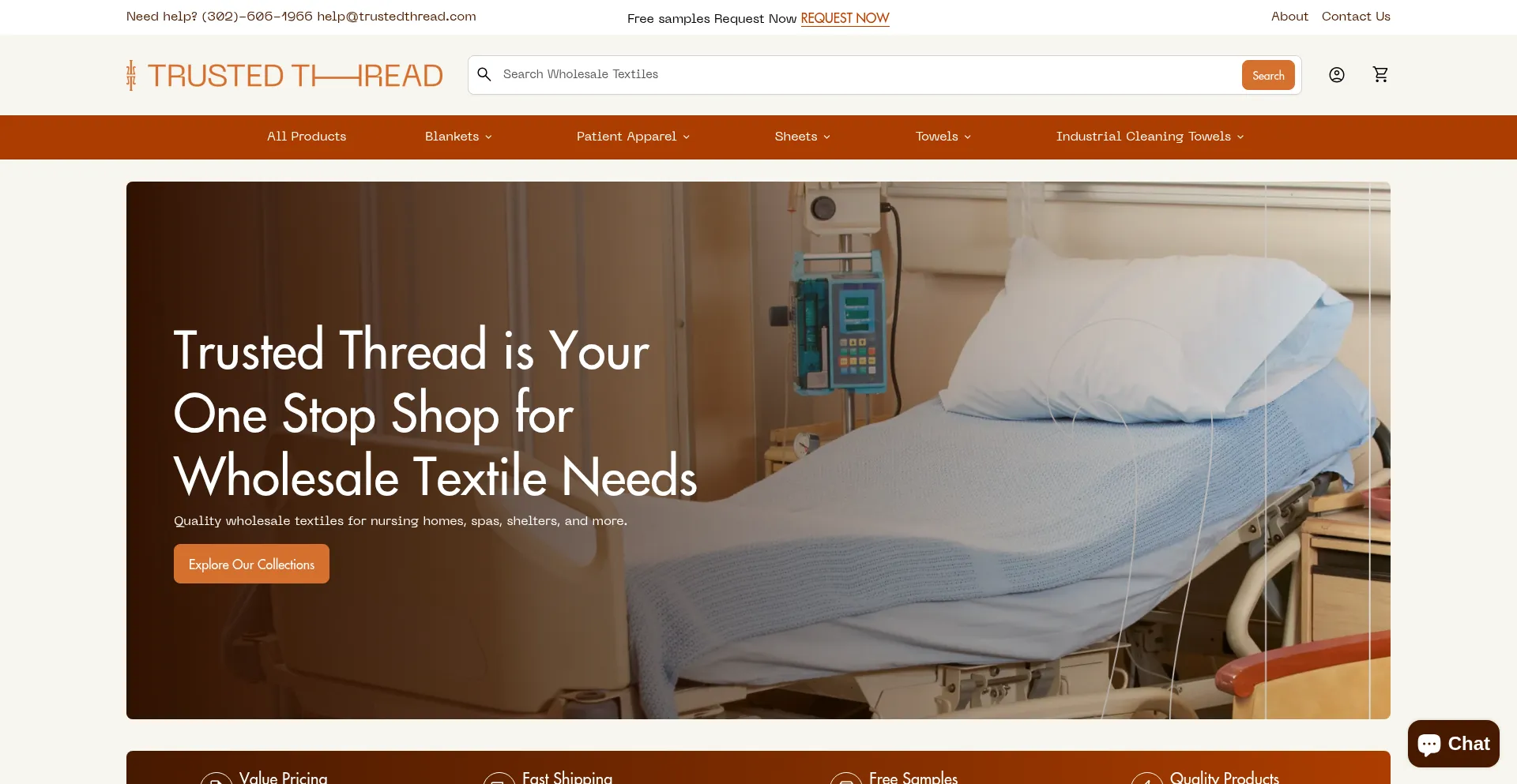 Website screenshot of Trustedthread.com