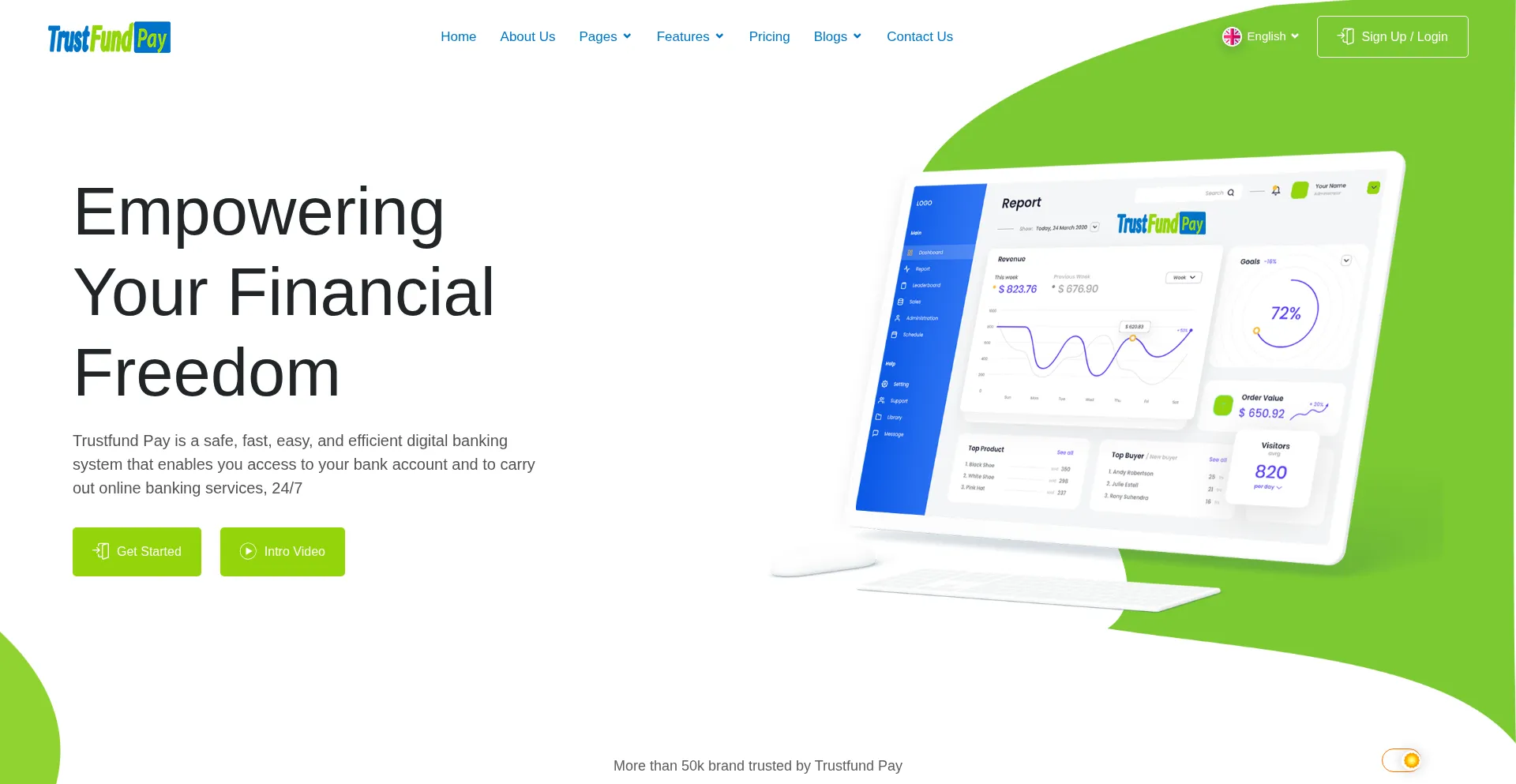 Website screenshot of Trustfundpay.net
