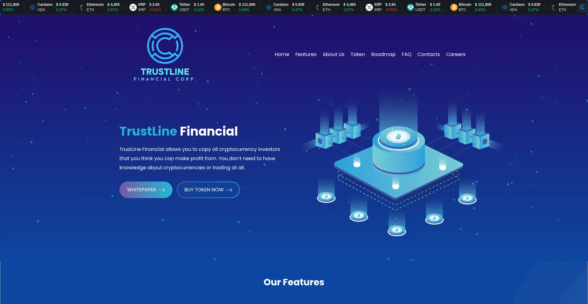 Website screenshot of Trustlinefinance.com