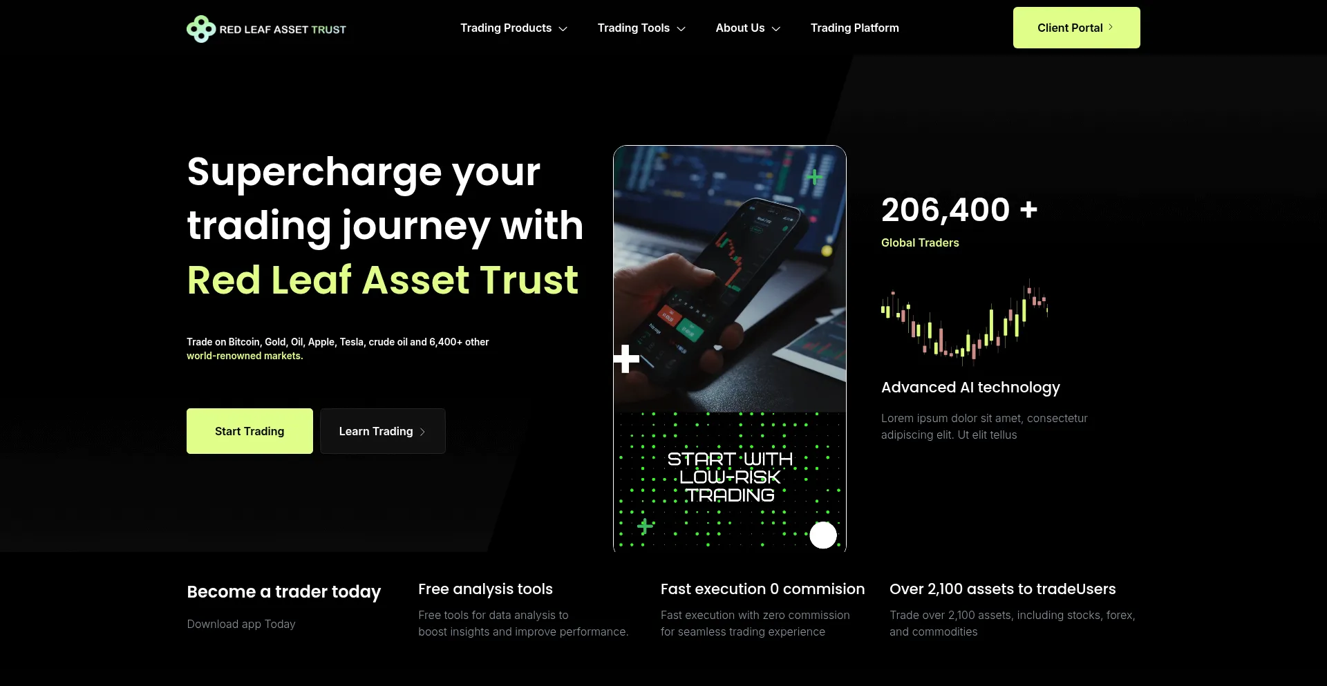 Website screenshot of Trustredleaf.com