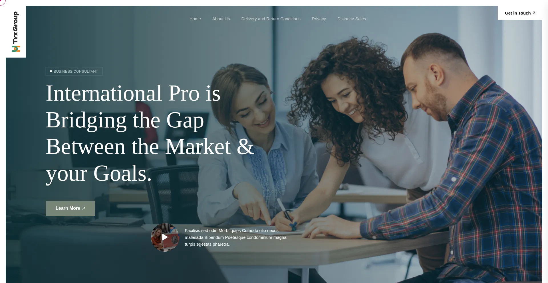 Website screenshot of Trxbusiness.com
