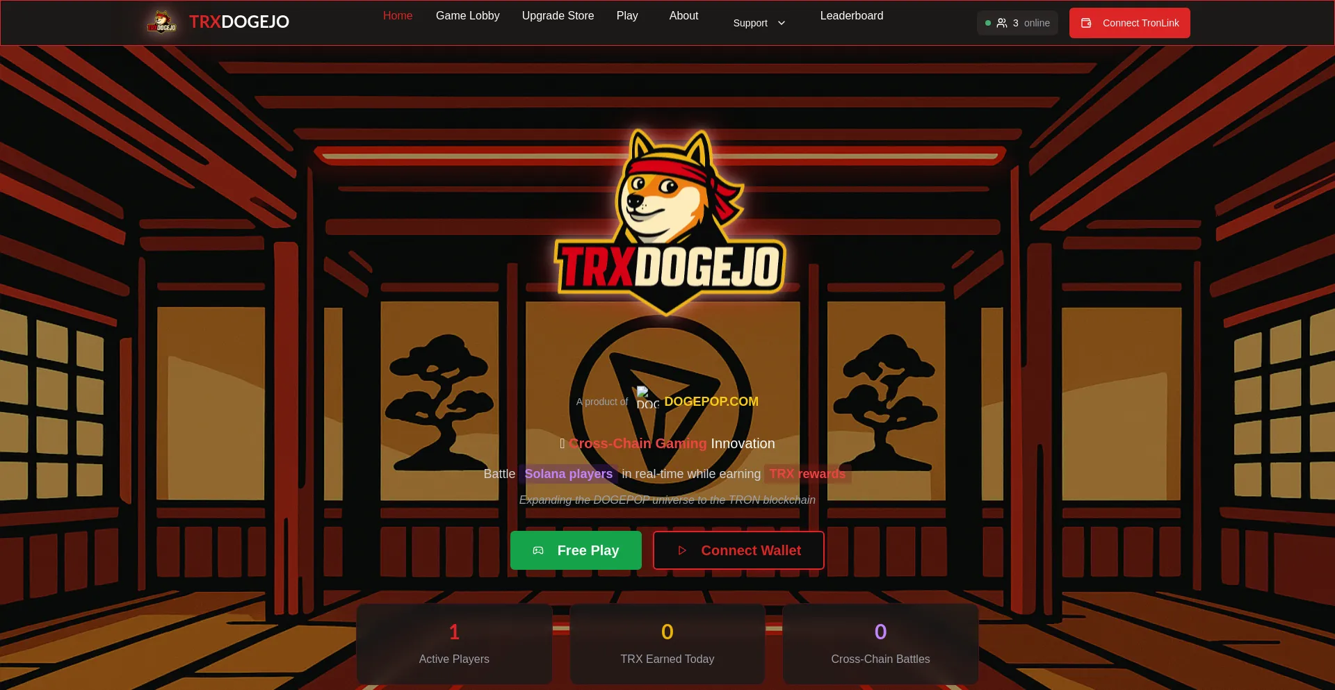 Website screenshot of Trxdogejo.xyz