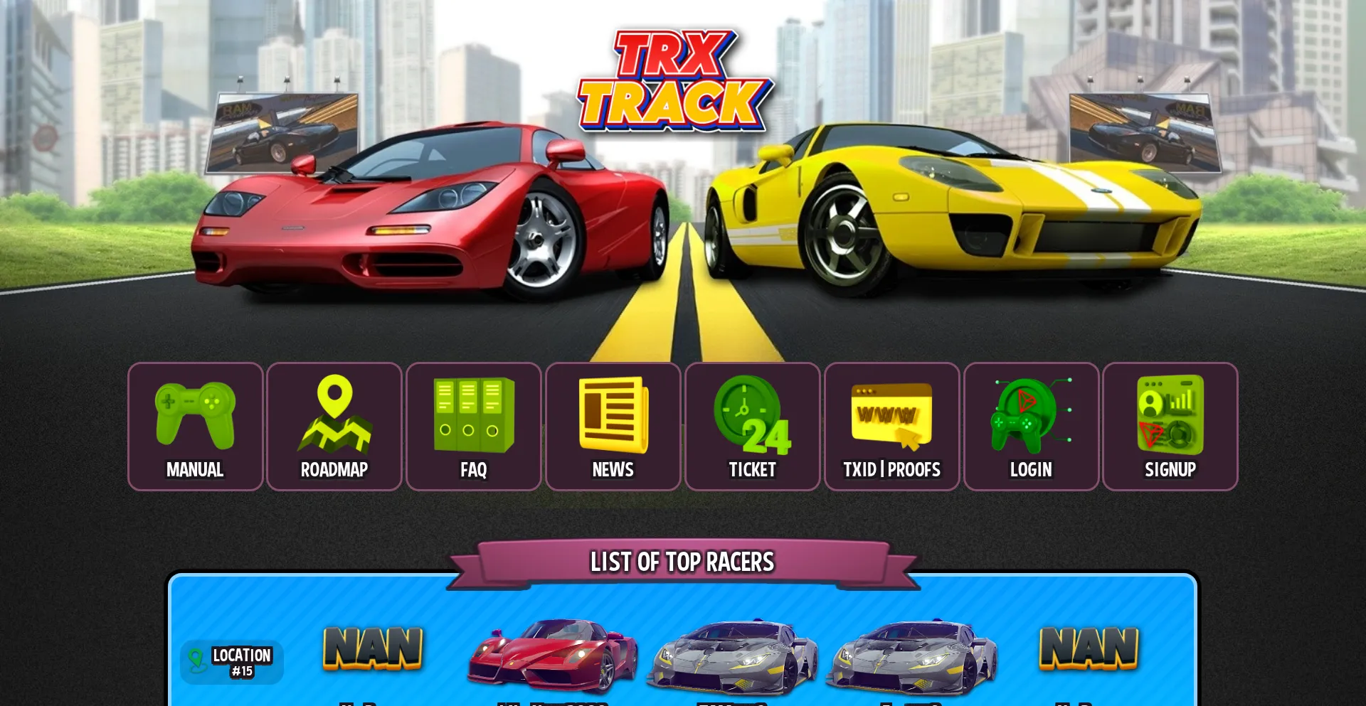 Website screenshot of Trxtrack.com