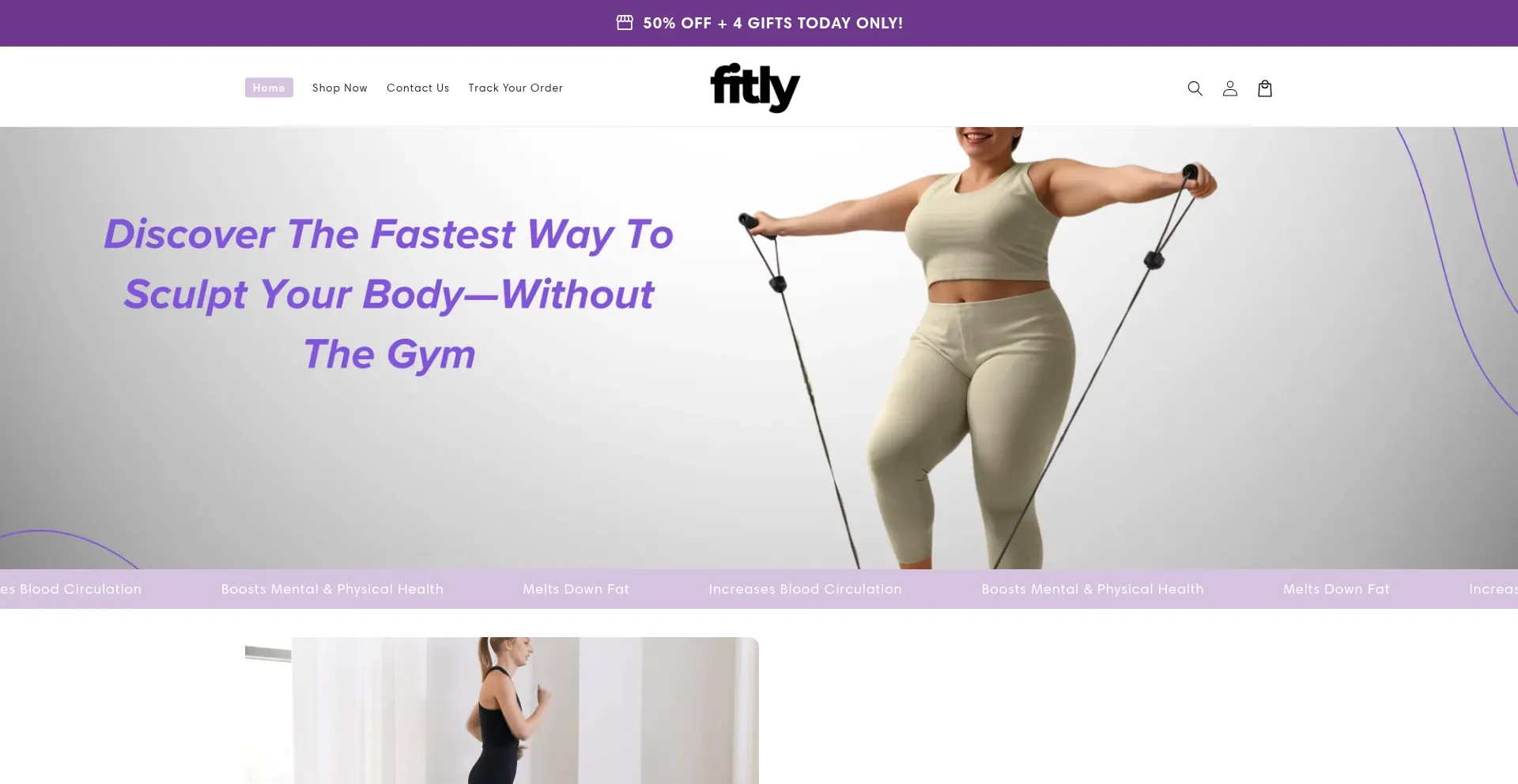 Website screenshot of Try-fitly.com