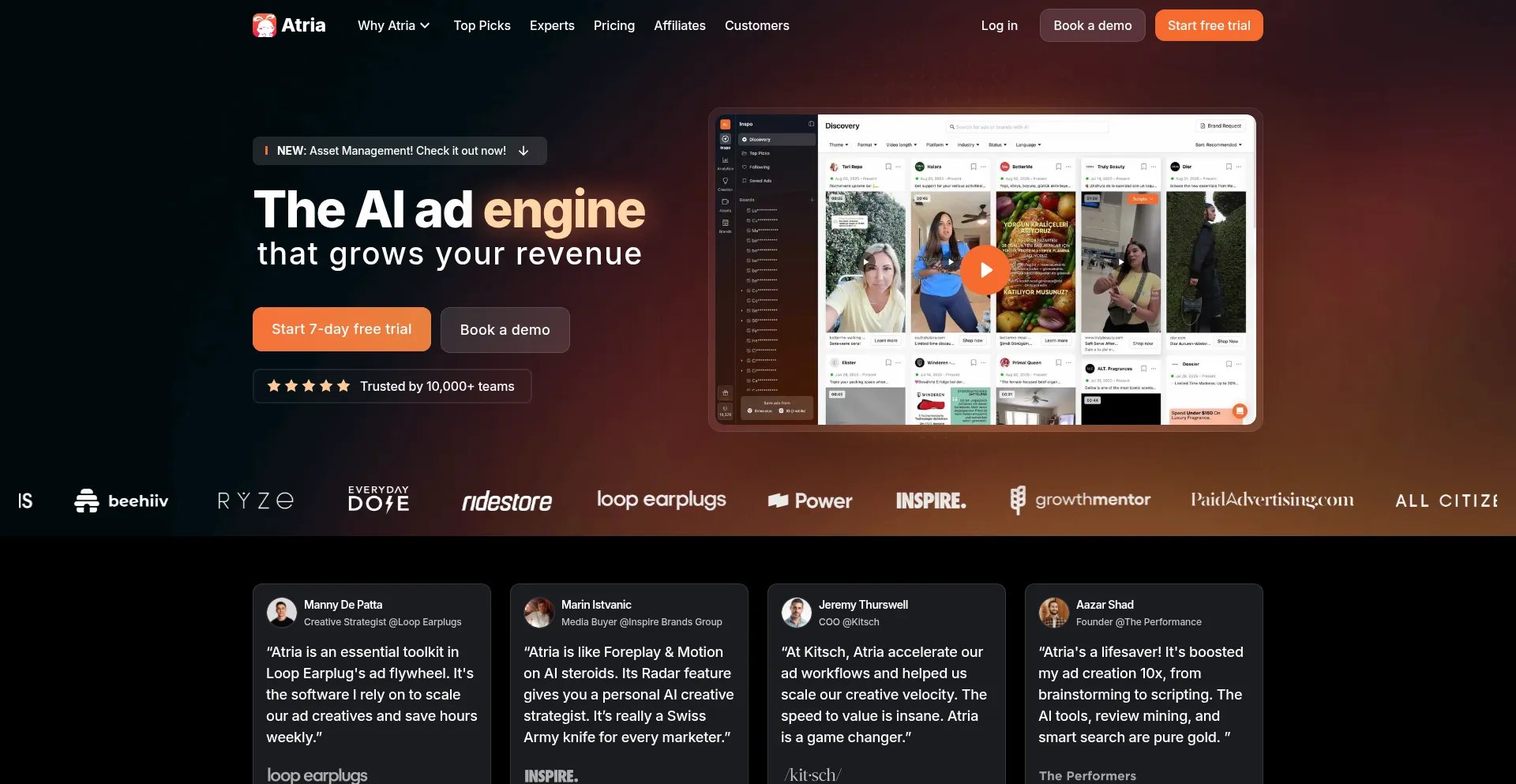 Tryatria.com Screenshot