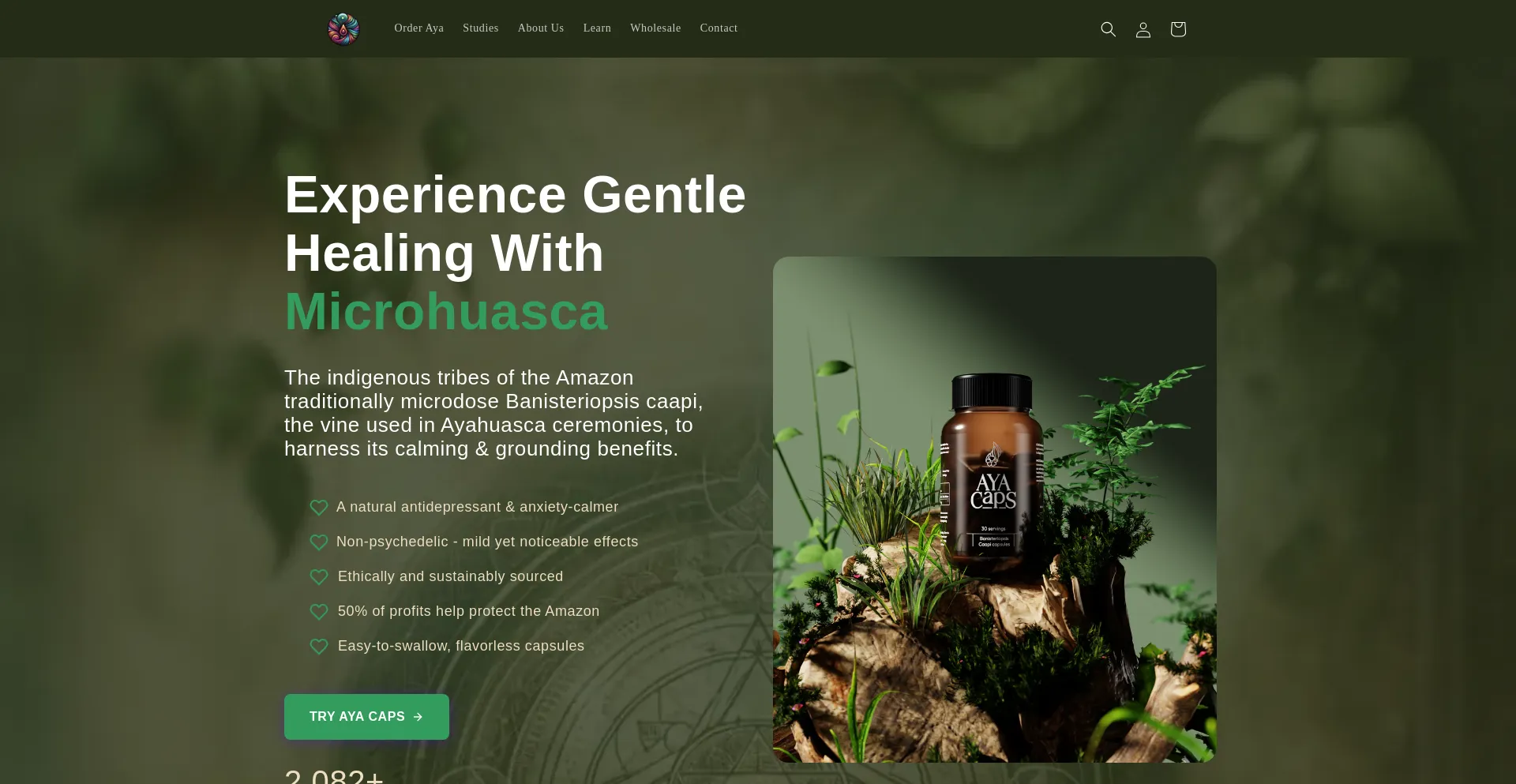 Website screenshot of Tryayacaps.com