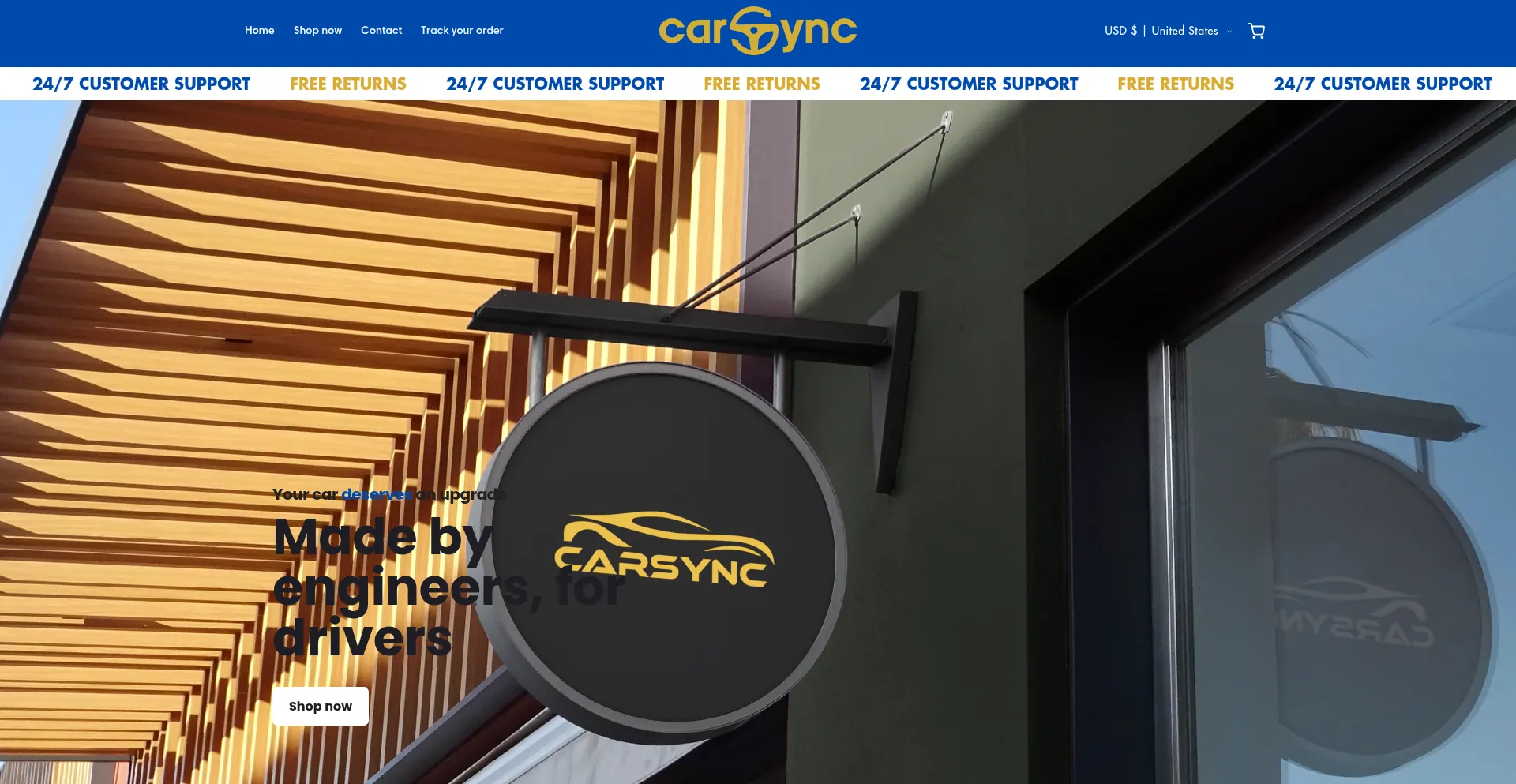 Website screenshot of Trycarsync.com