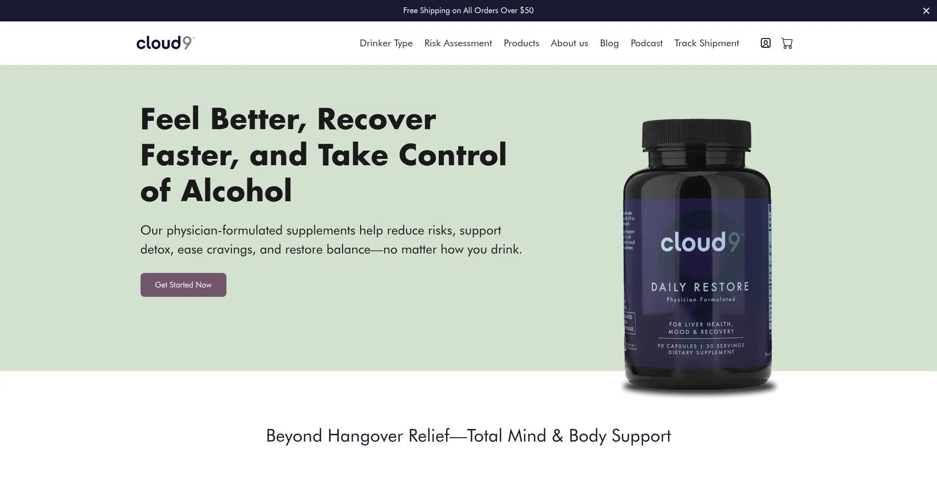 Website screenshot of Trycloud9.com