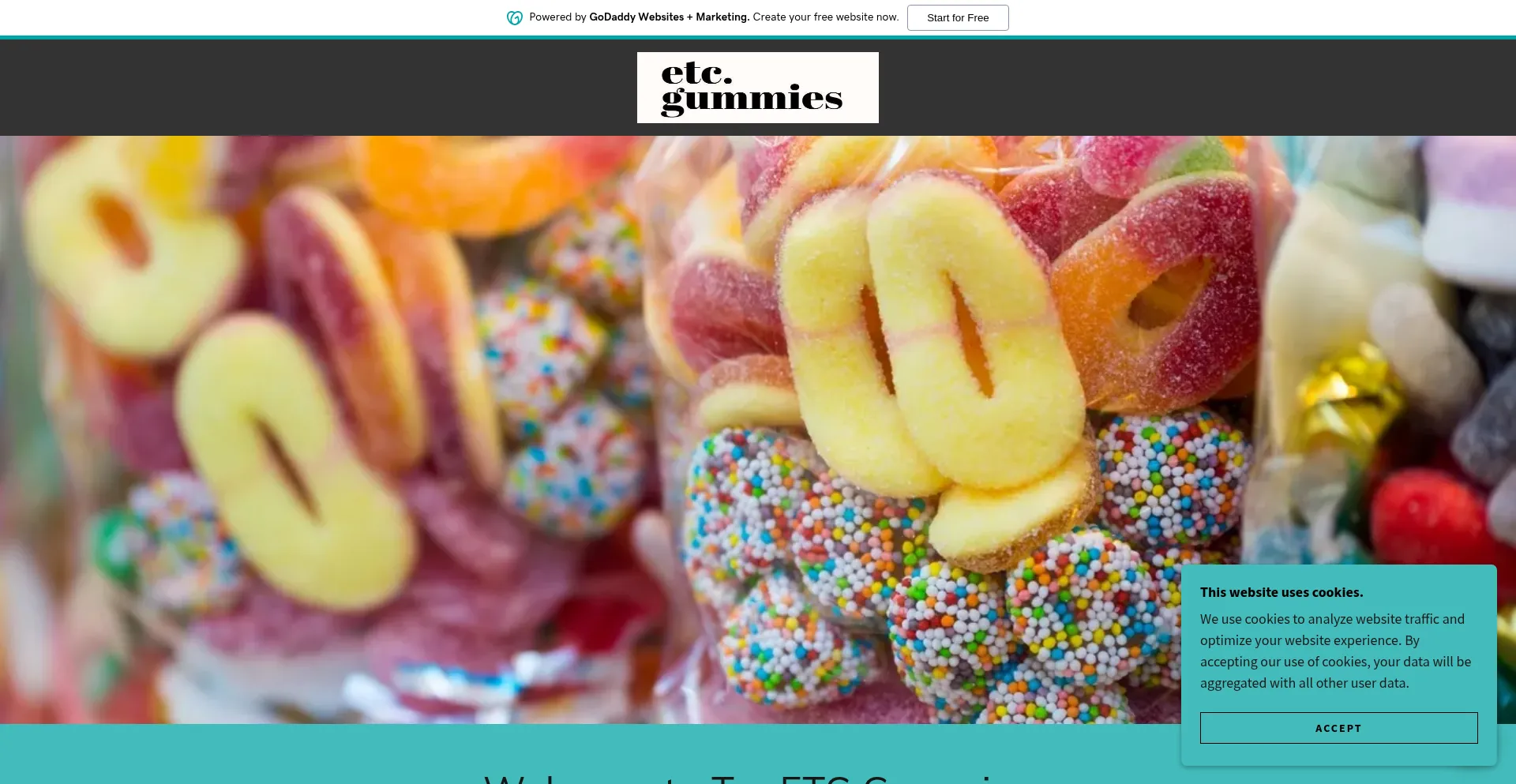 Website screenshot of Tryetcgummies.com