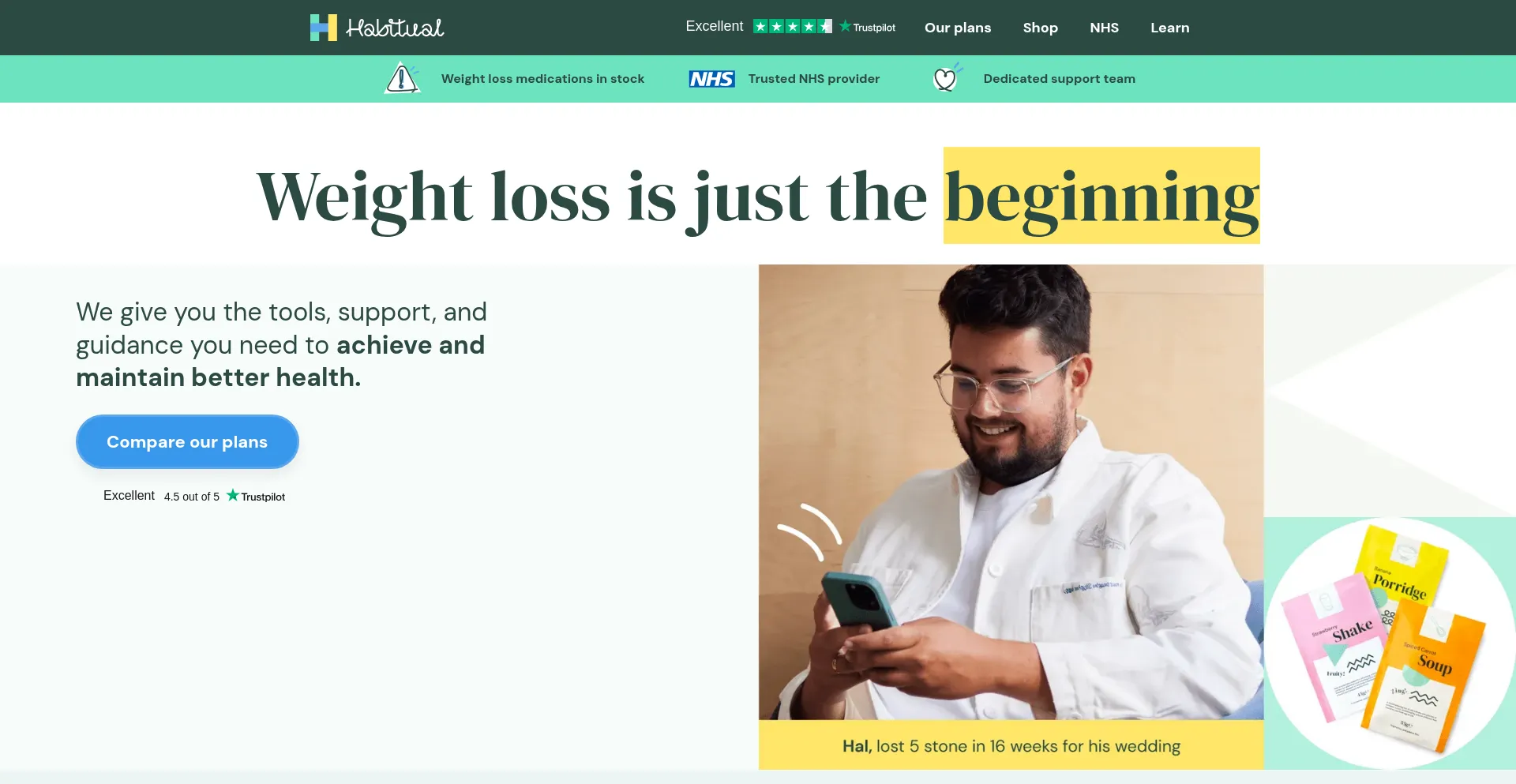 Website screenshot of Tryhabitual.com