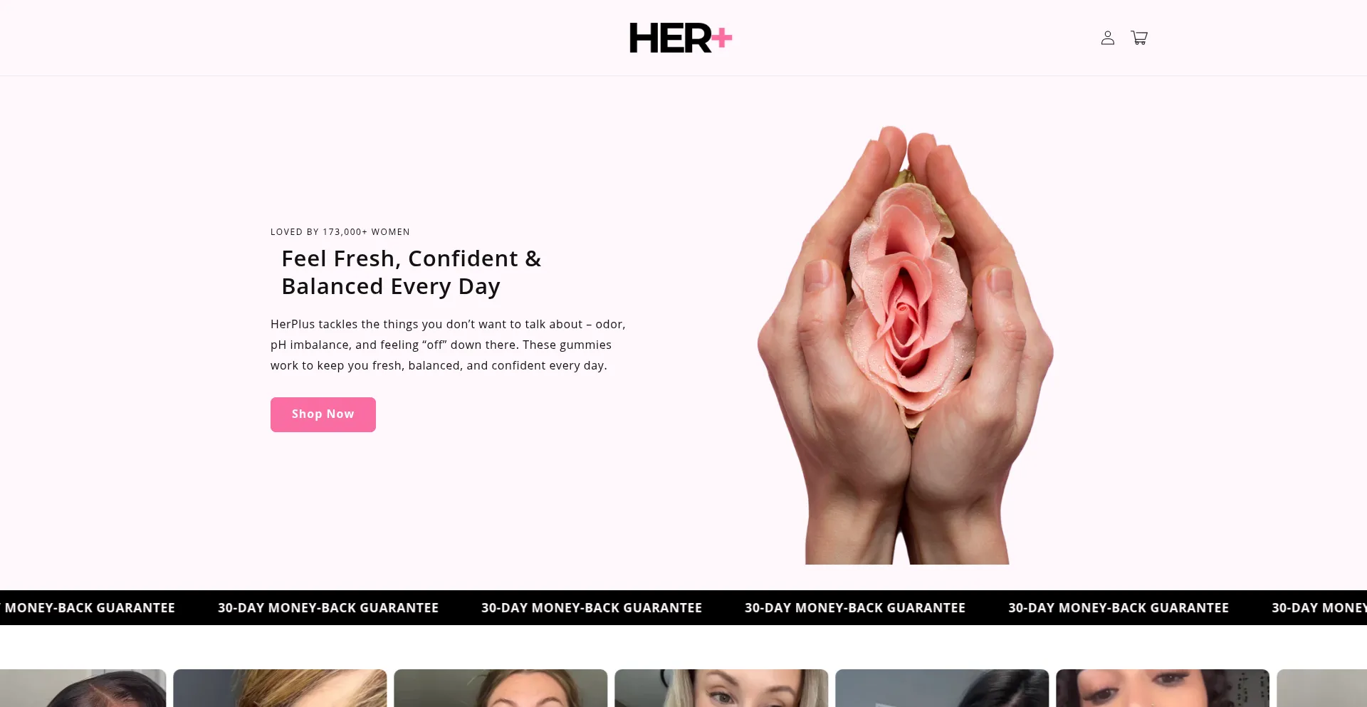 Website screenshot of Tryherplus.com