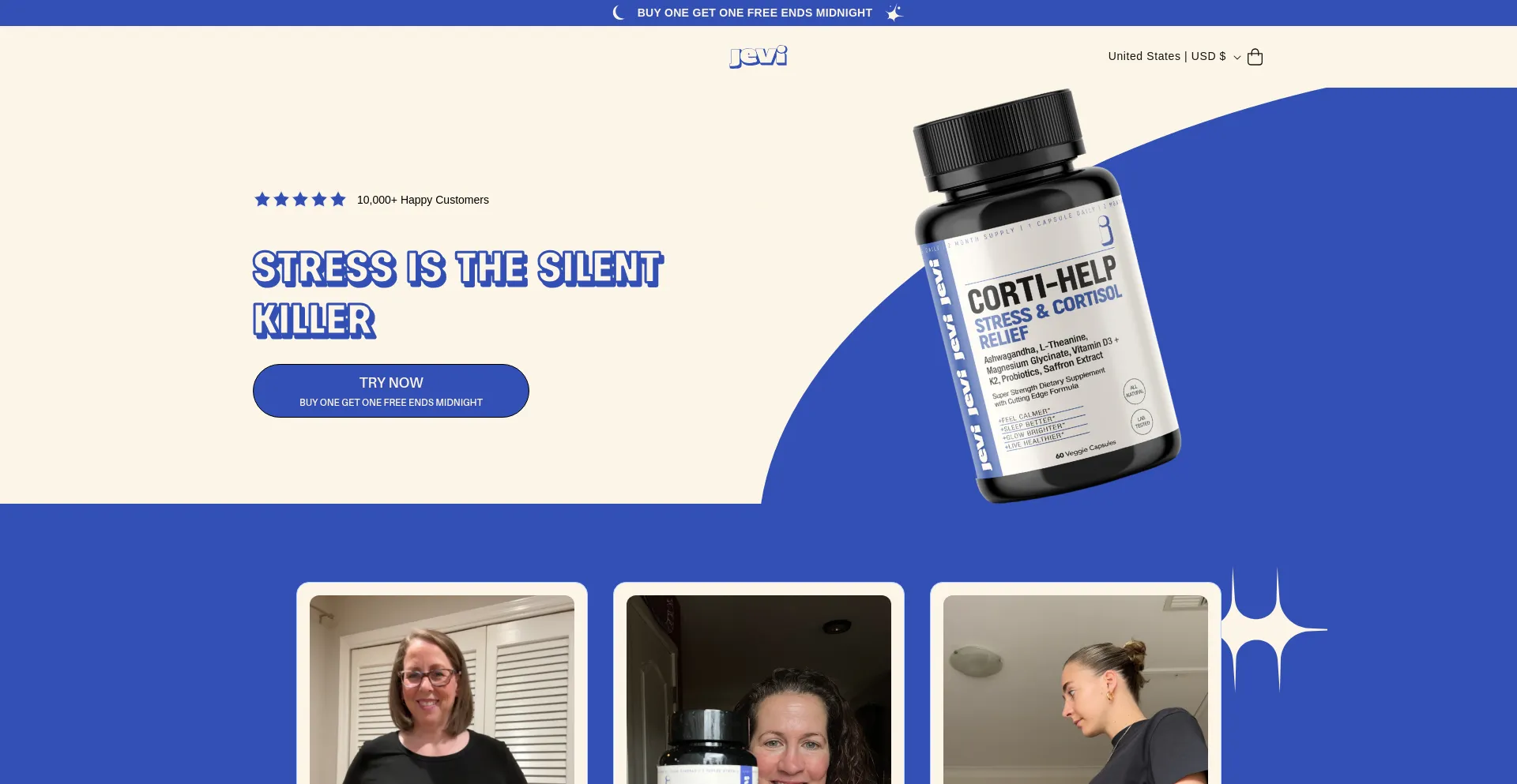Website screenshot of Tryjevi.com