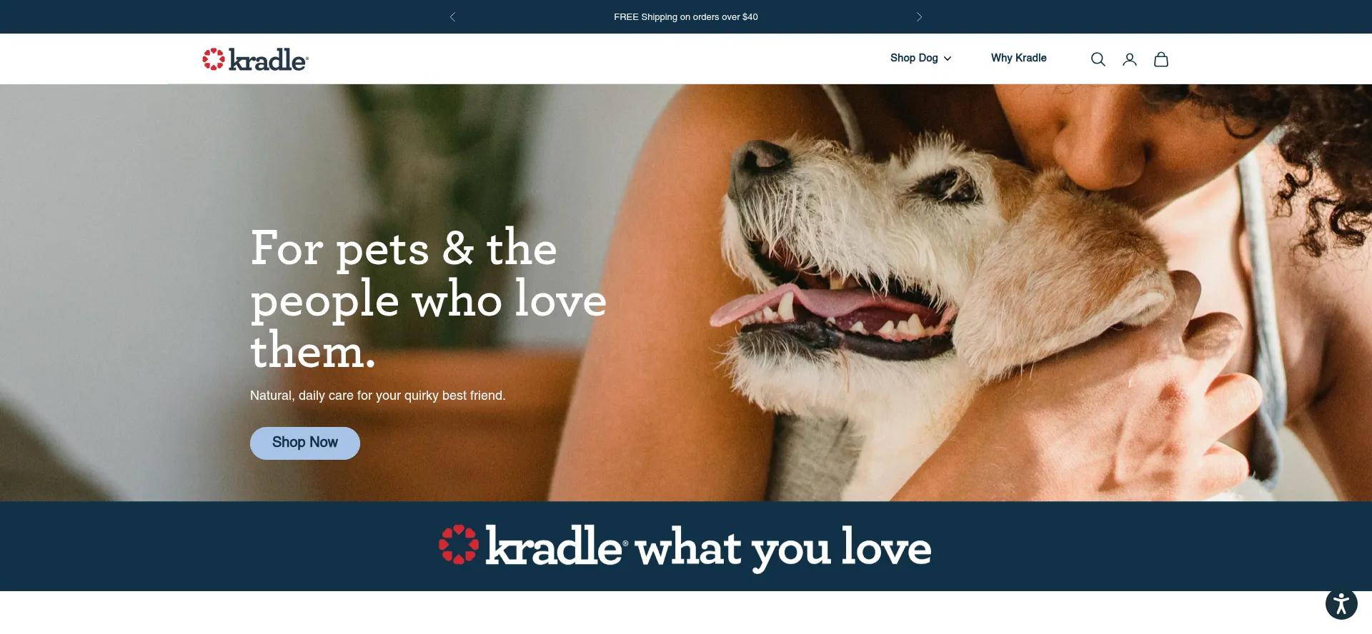 Website screenshot of Trykradle.com