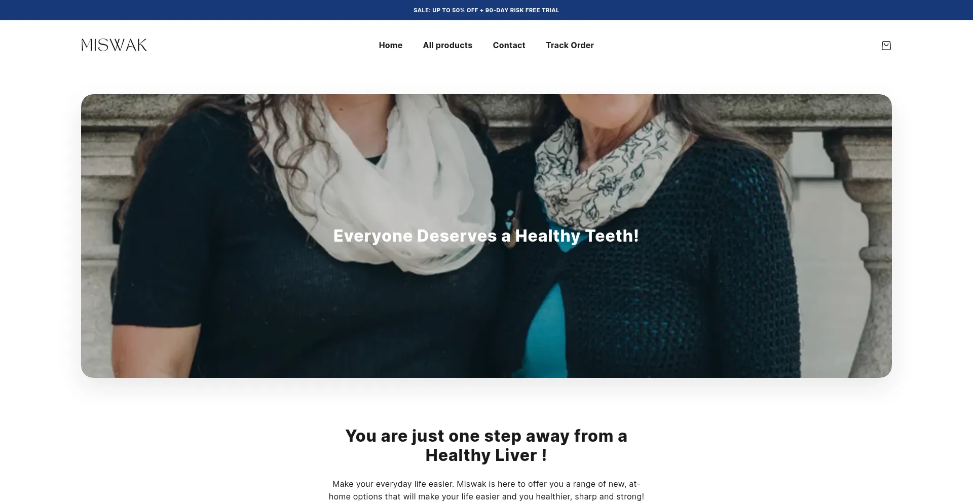 Website screenshot of Trymiswak.com
