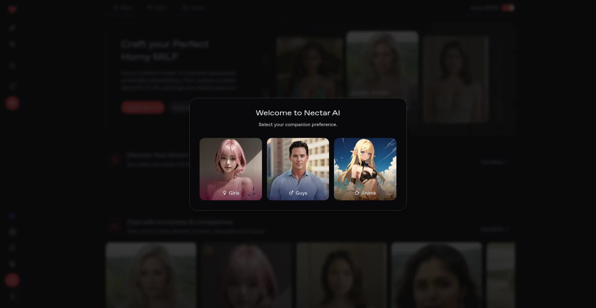 Website screenshot of Trynectar.ai