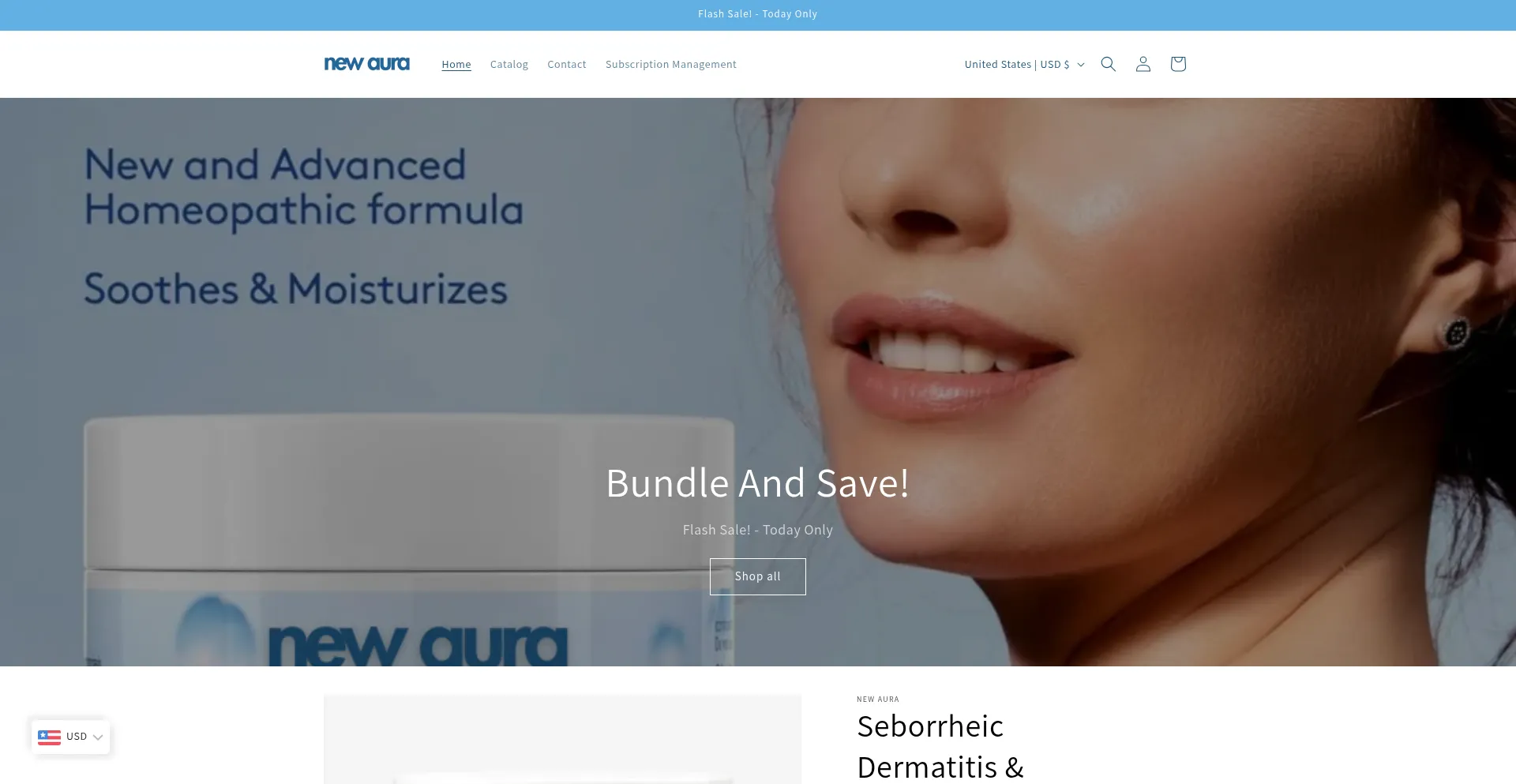 Website screenshot of Trynewaura.com