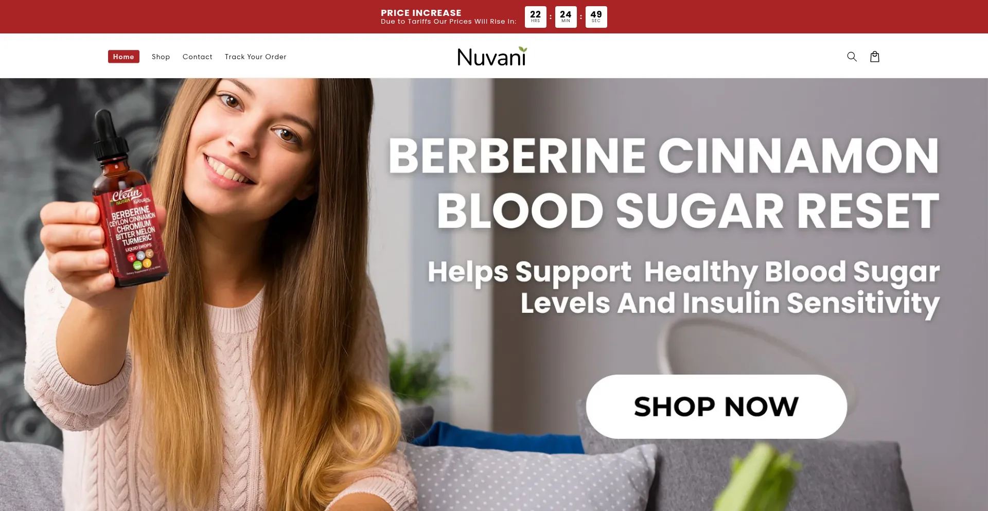 Website screenshot of Trynuvani.com
