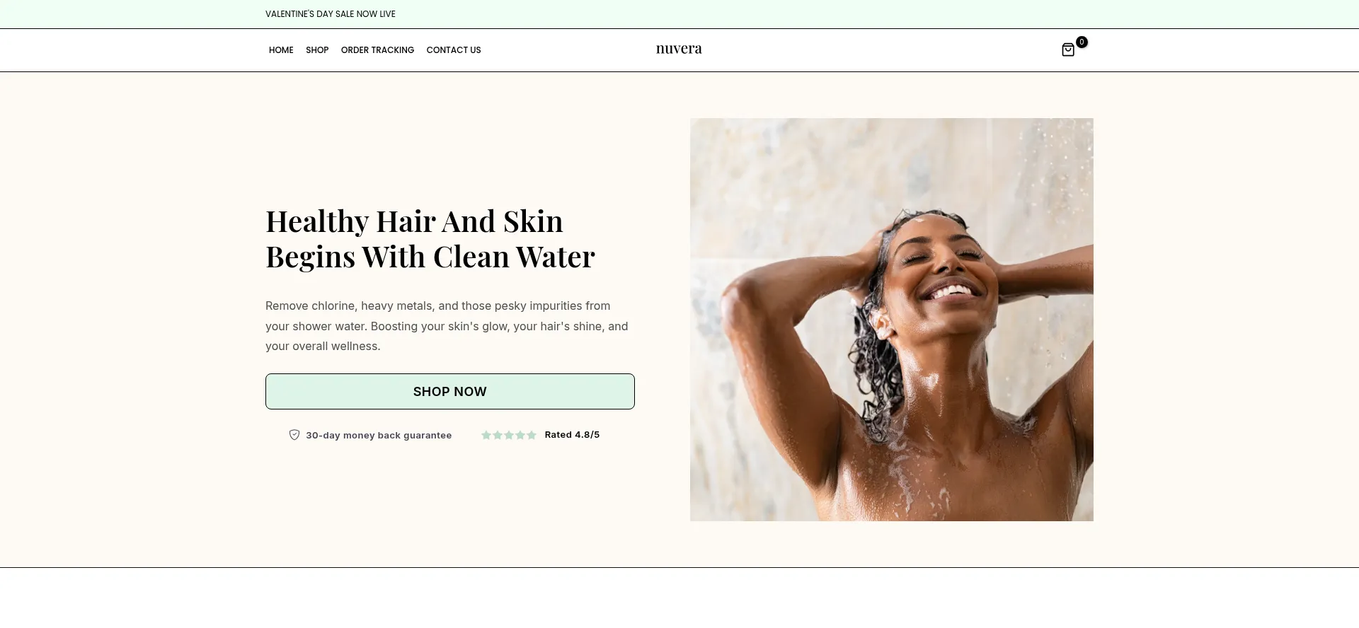 Website screenshot of Trynuvera.com