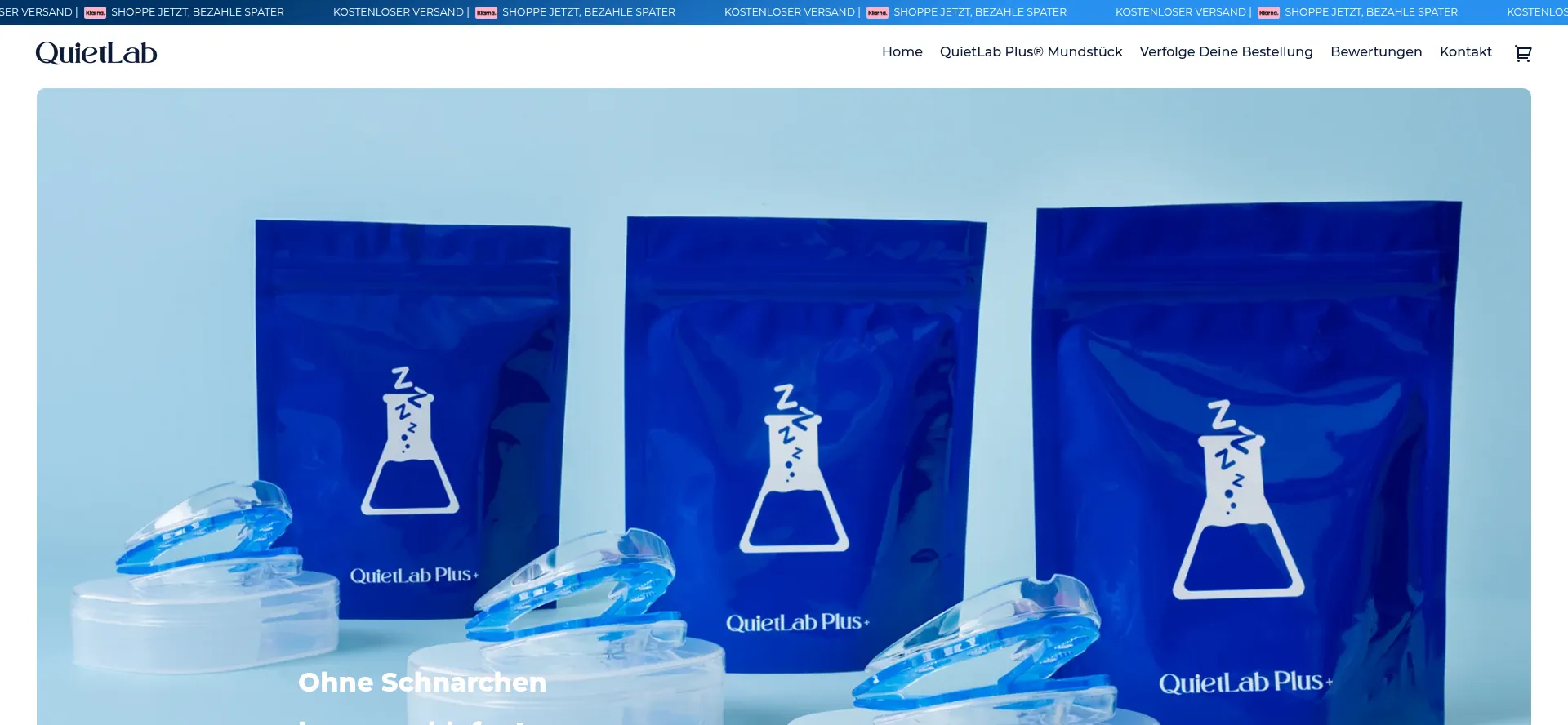 Website screenshot of Tryquietlab.com