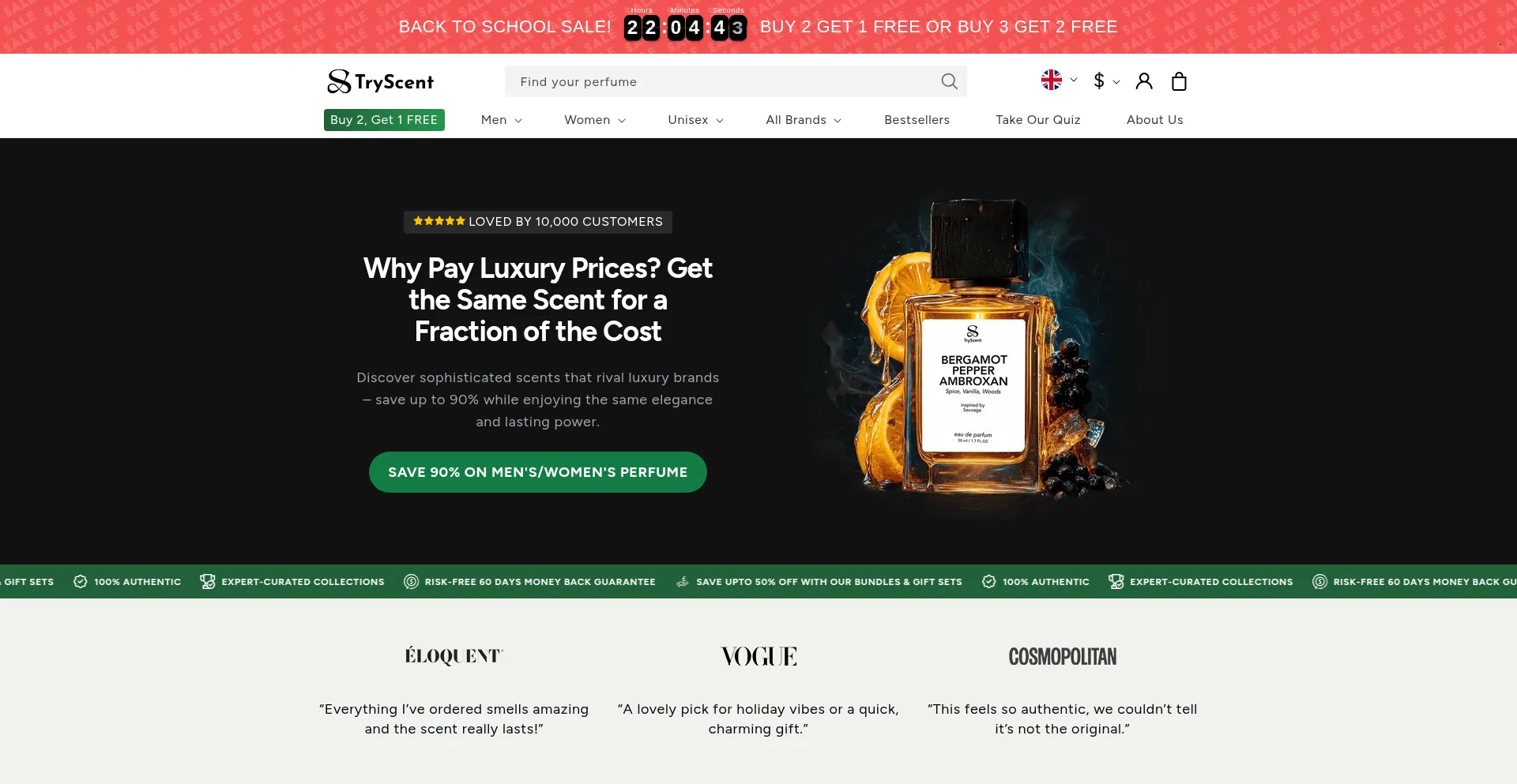Tryscent.co Screenshot