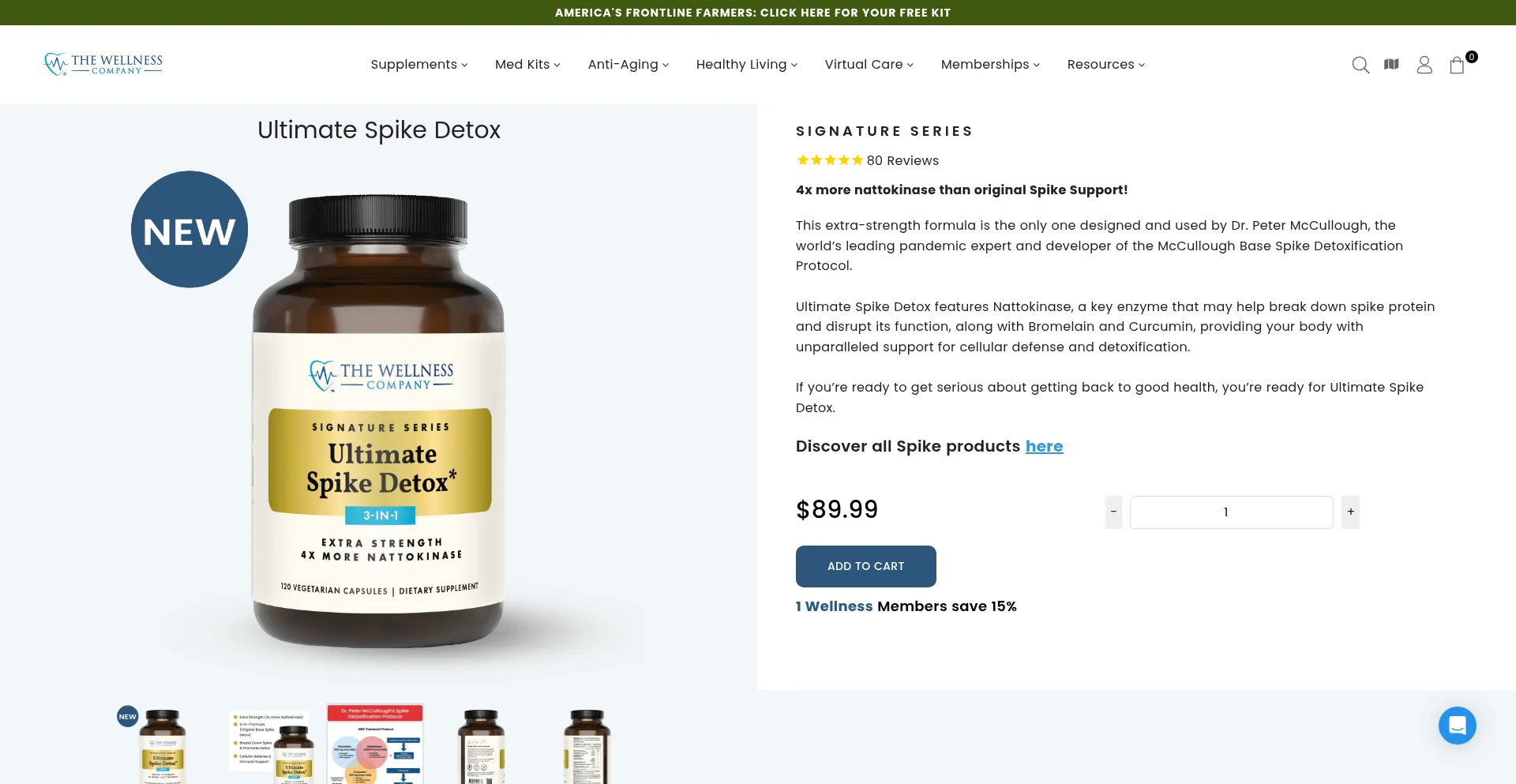 Website screenshot of Tryspikedetox.com