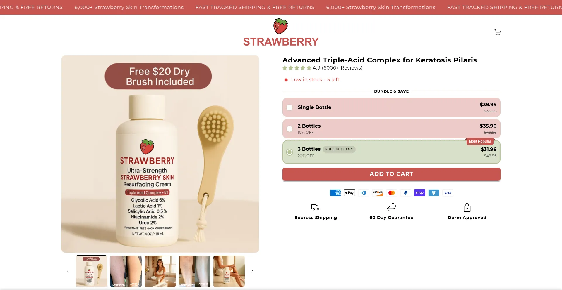 Website screenshot of Trystrawberry.com
