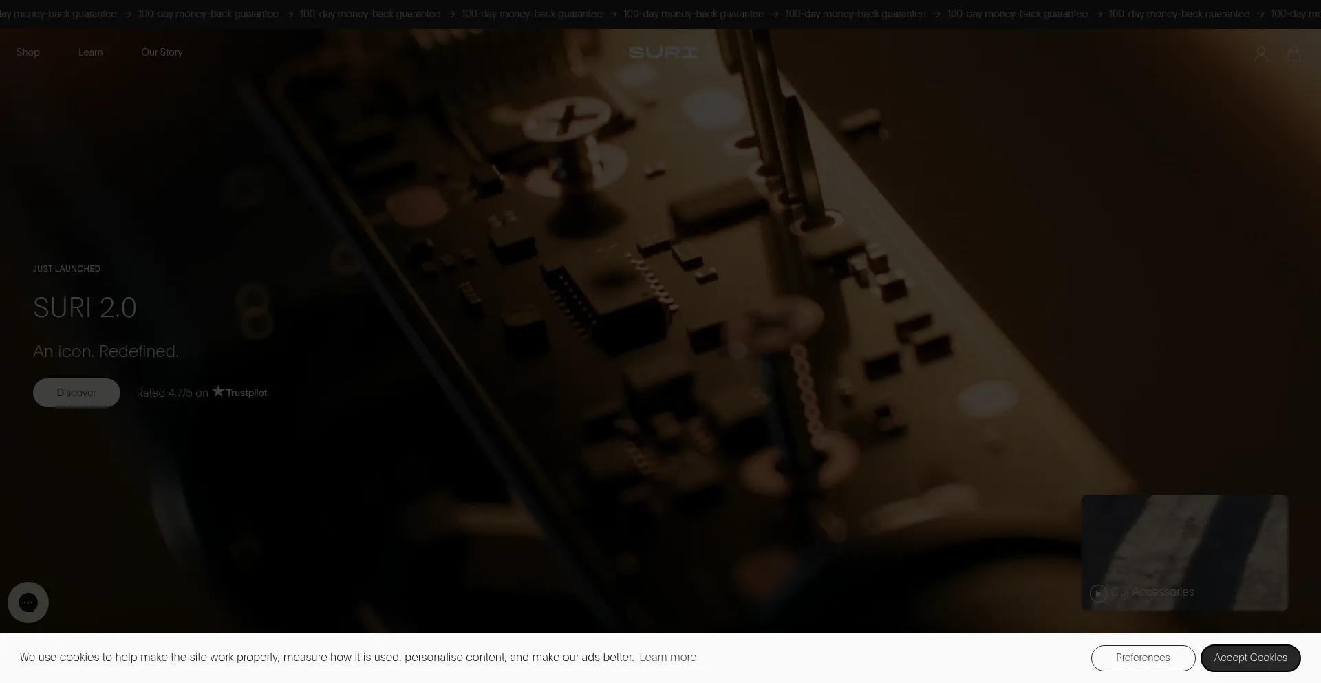 Website screenshot of Trysuri.com