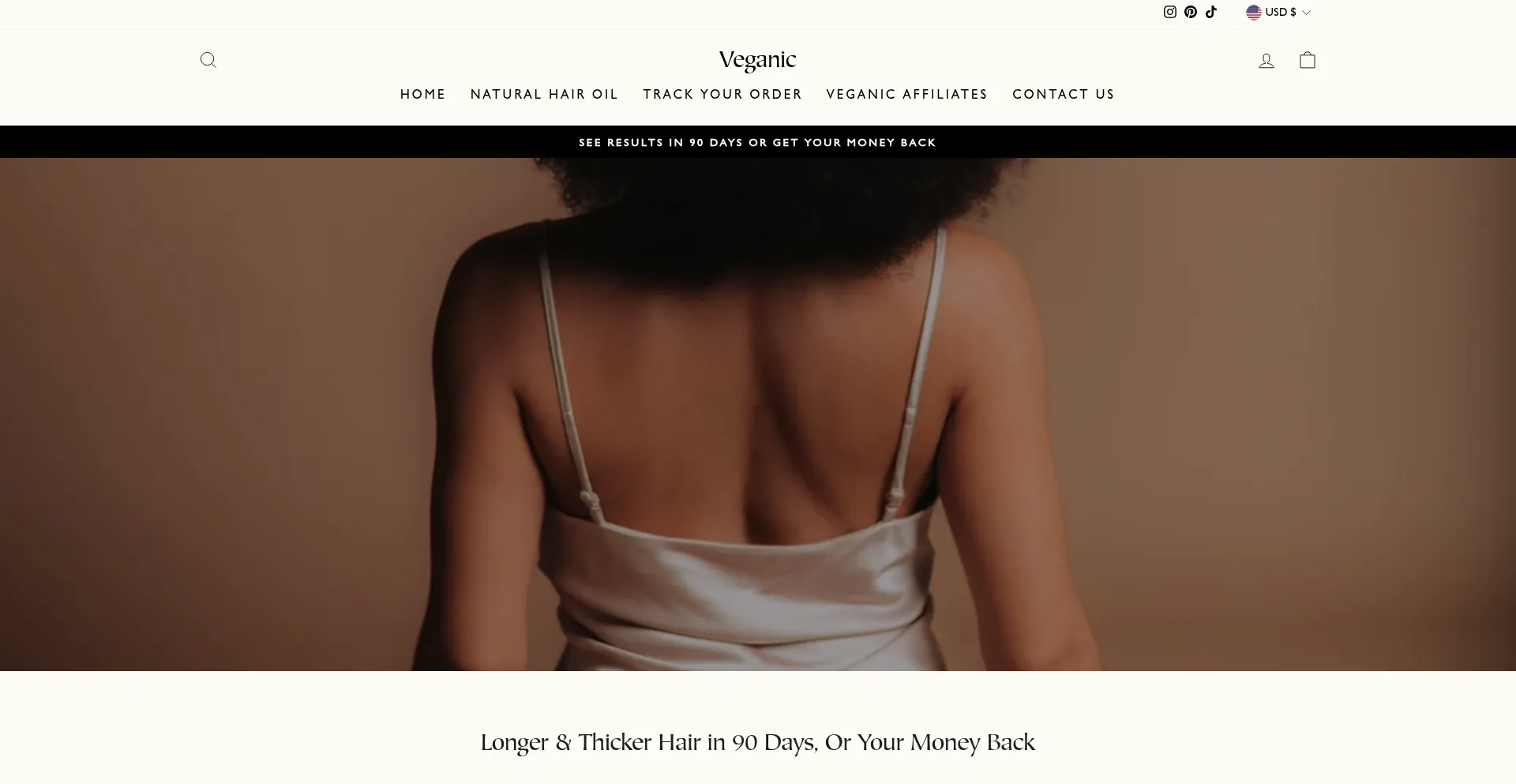 Website screenshot of Tryveganic.com