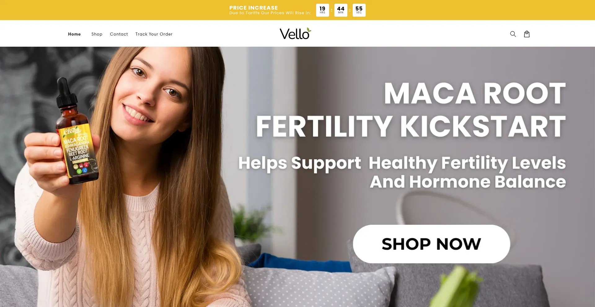 Website screenshot of Tryvello.co