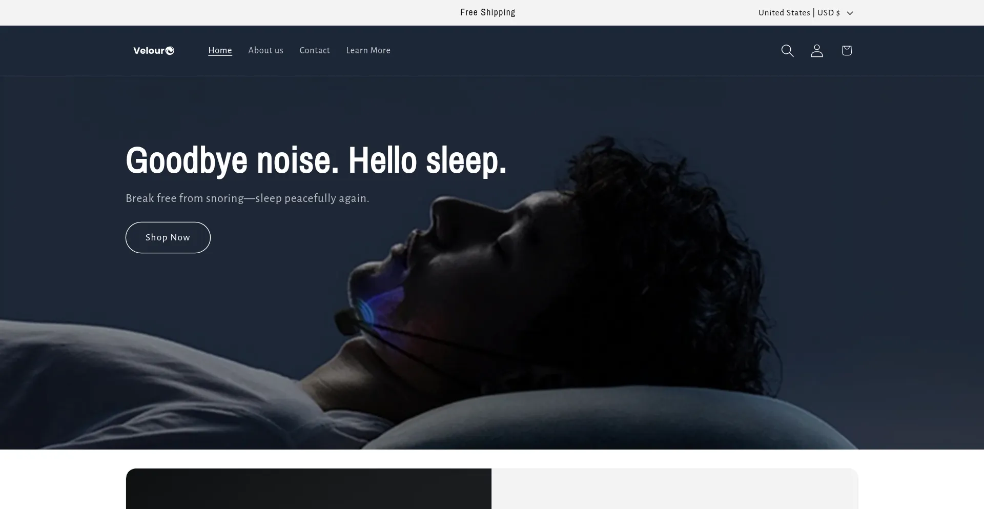 Website screenshot of Tryvelour.shop