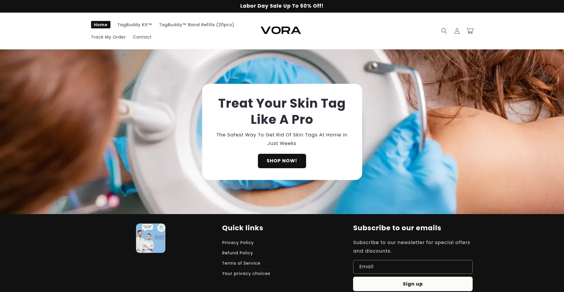 Website screenshot of Tryvora.org