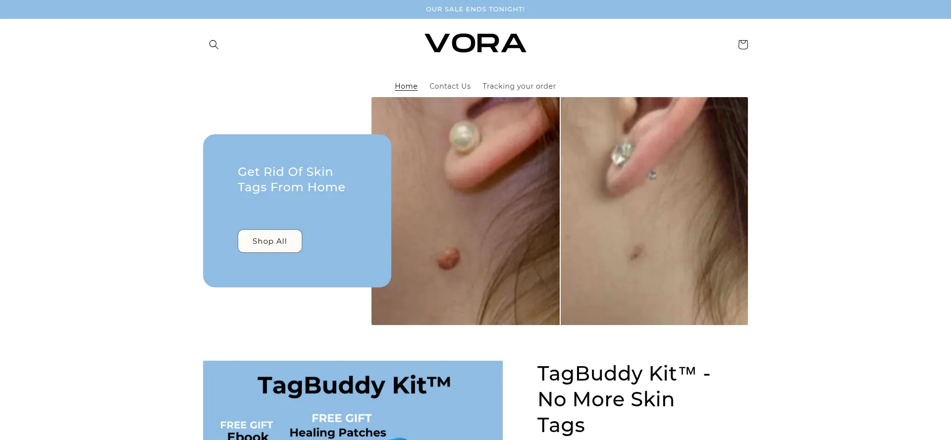 Website screenshot of Tryyvora.com
